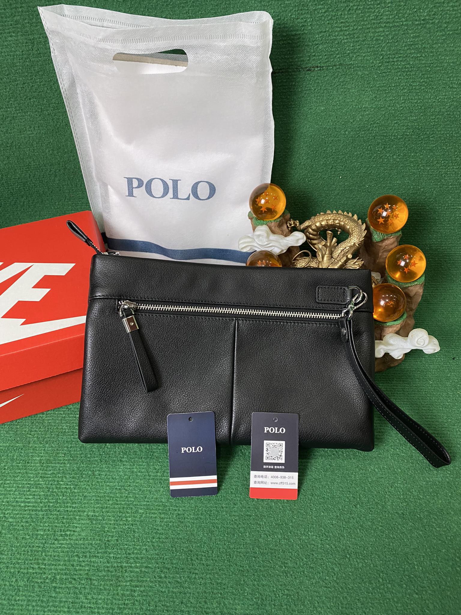 PHỤ KIỆN CHÍNH HÃNG - VÍ Cầm Tay Polo ralph lauren Clutch Black - PLClutch3018