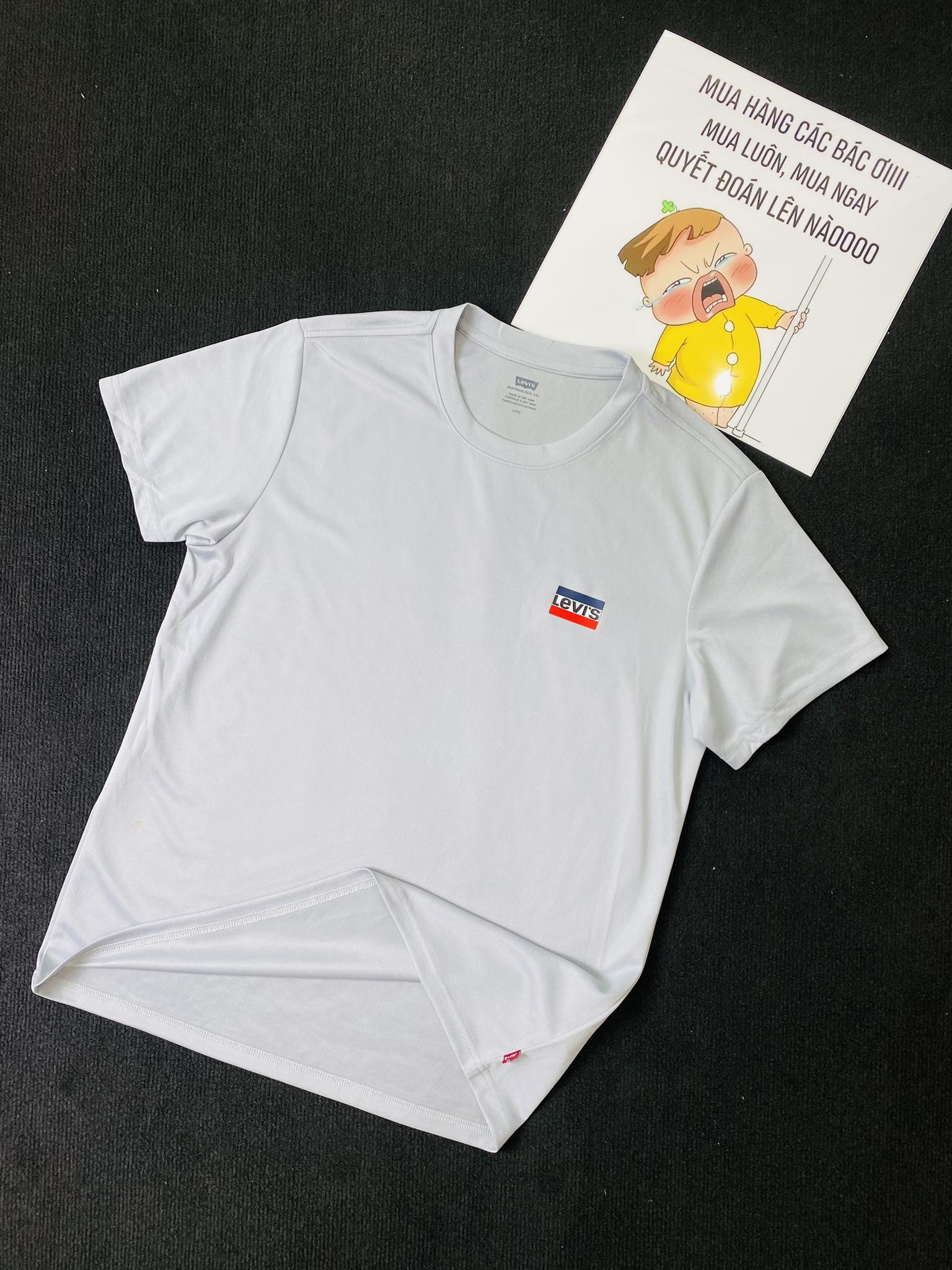 ÁO TSHIRTS CHÍNH HÃNG - Levi's® CREWNECK GRAPHIC Basic T-shirt - 79681-0000-White