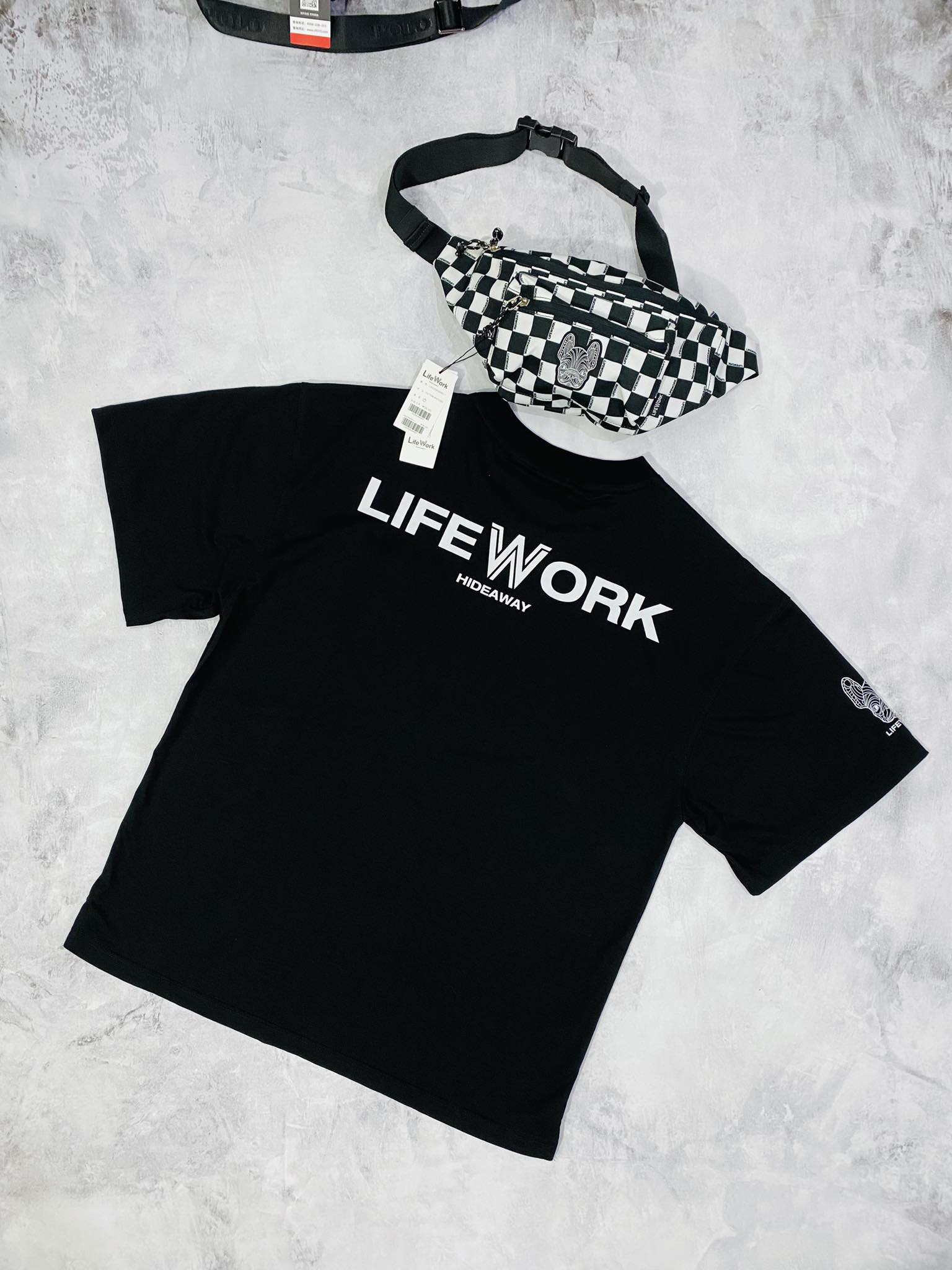 ÁO TSHIRTS CHÍNH HÃNG - Life Work FLAME FIGURE  'Black' - TLW-010
