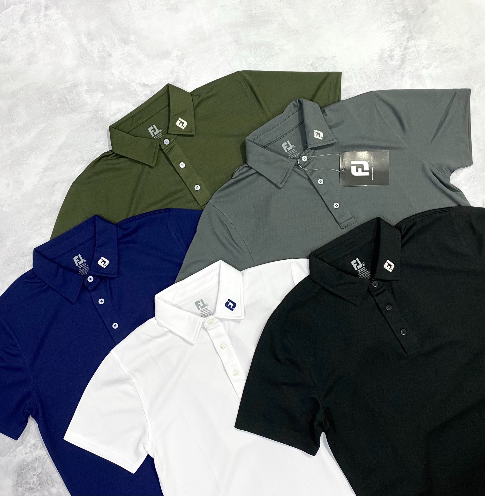 Áo Polo Chính Hãng - FootJoy Men's Stretch Pique Solid Colour Golf 'Black' - 91822-01