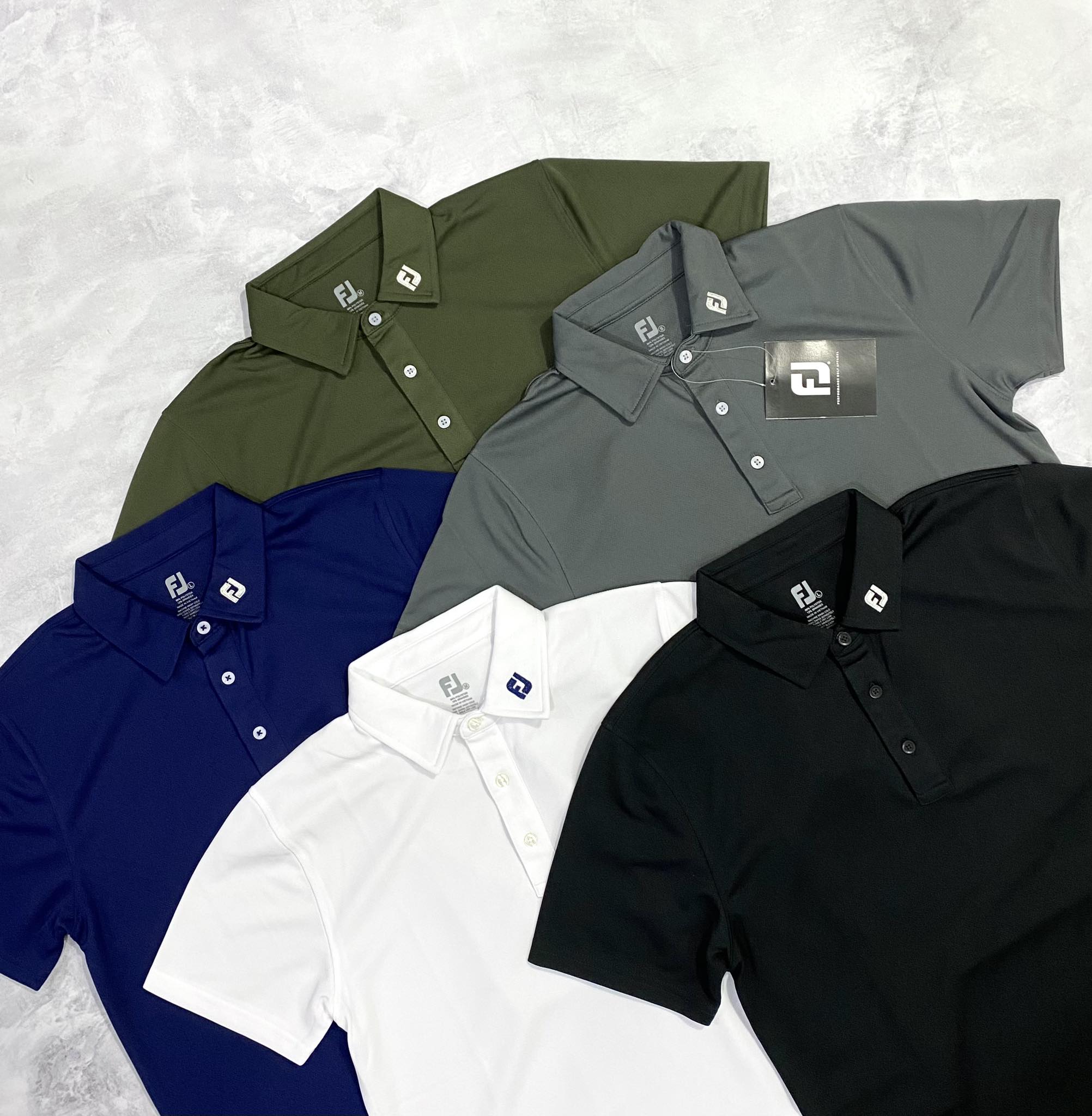 Áo Polo Chính Hãng - FootJoy Men's Stretch Solid Colour Golf 'Navy' - 91824-01