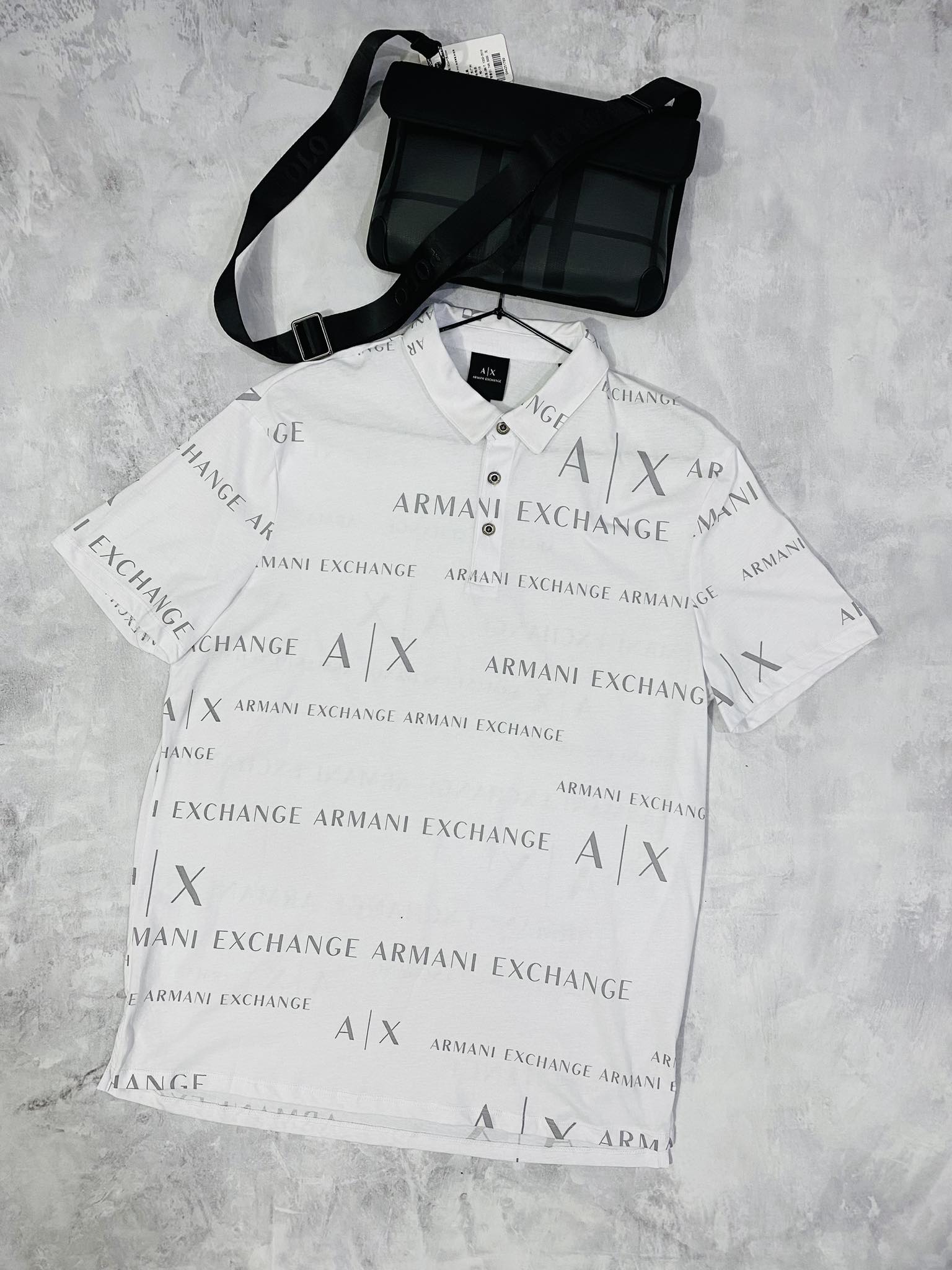 Áo Polo Chính Hãng - ARMANI Polo All Over Logo White - 6RZFFDZJH4Z