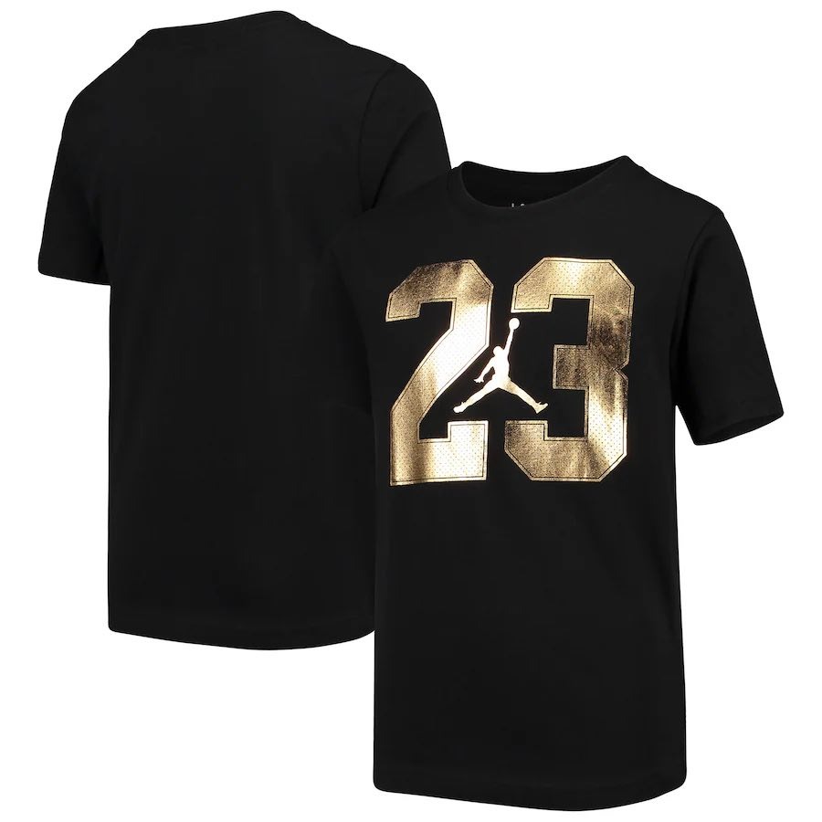 Áo Thun Trẻ Em Chính Hãng - Boys Nike  Jordan 23 Metallic Graphic T-Shirt '' Black '' -  6424-023