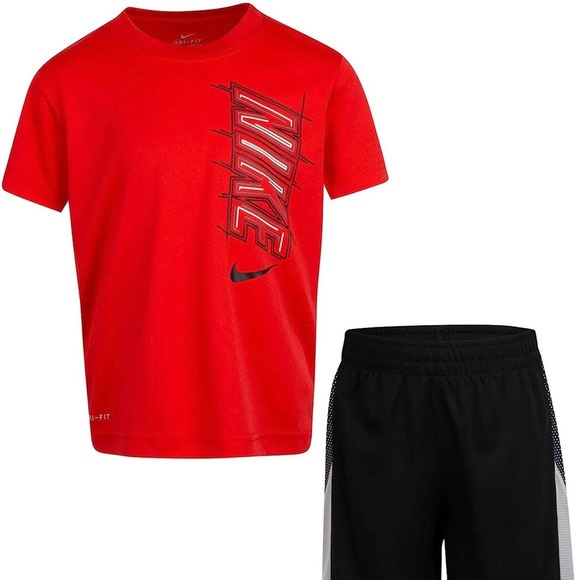 Áo Thun Trẻ Em Chính Hãng - Boys Nike Kids' Little Boys Dri-FIT Graphic Tee ''Red''