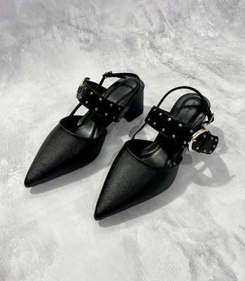 Giày Cao Gót Chính Hãng - Charles & Keith Studde Buckeled Slingback - Ck1-60580246-01
