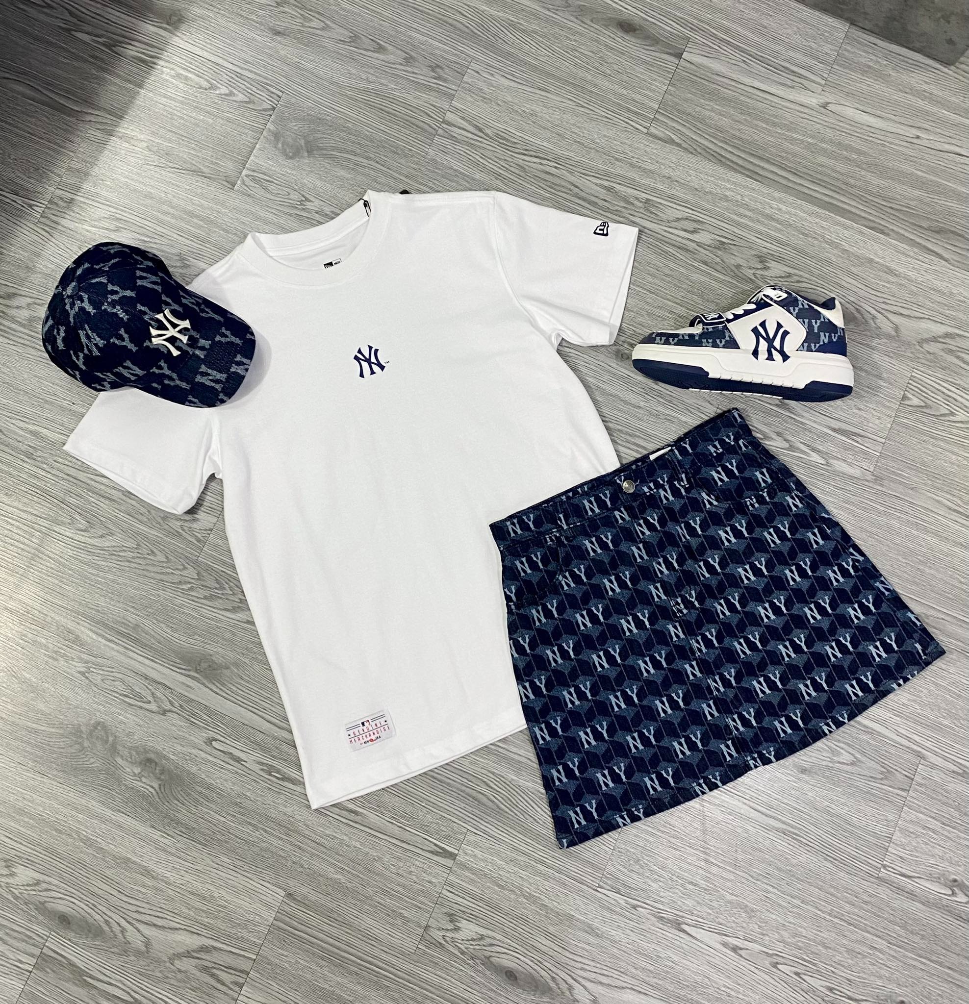Chân Váy Nữ Chính Hãng - MLB NY DENIM MONOGRAM WOMEN - 3FDSM0734-50NYD