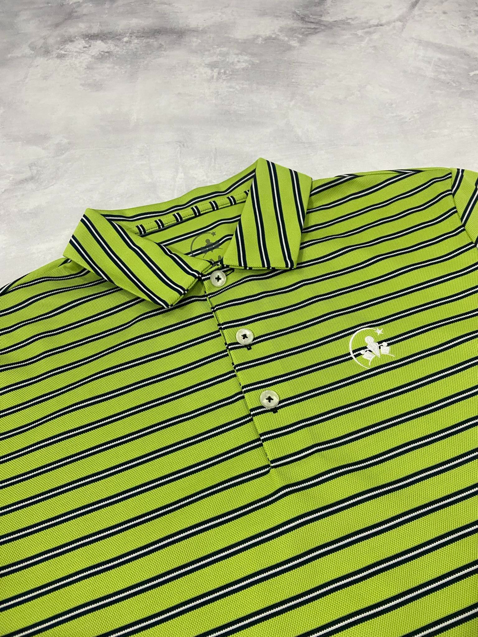 Áo Polo Chính Hãng - Nike Club Moon Star Kẻ Xanh Cốm  - CMS-03
