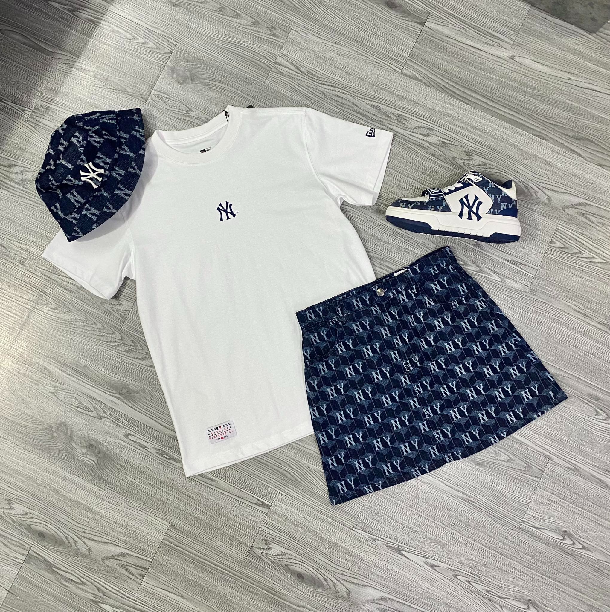 Chân Váy Nữ Chính Hãng - MLB NY DENIM MONOGRAM WOMEN - 3FDSM0734-50NYD