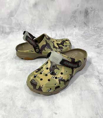 Dép Chính Hãng - Sục Crocs Camo Quai Đen Xám - SCR- 08