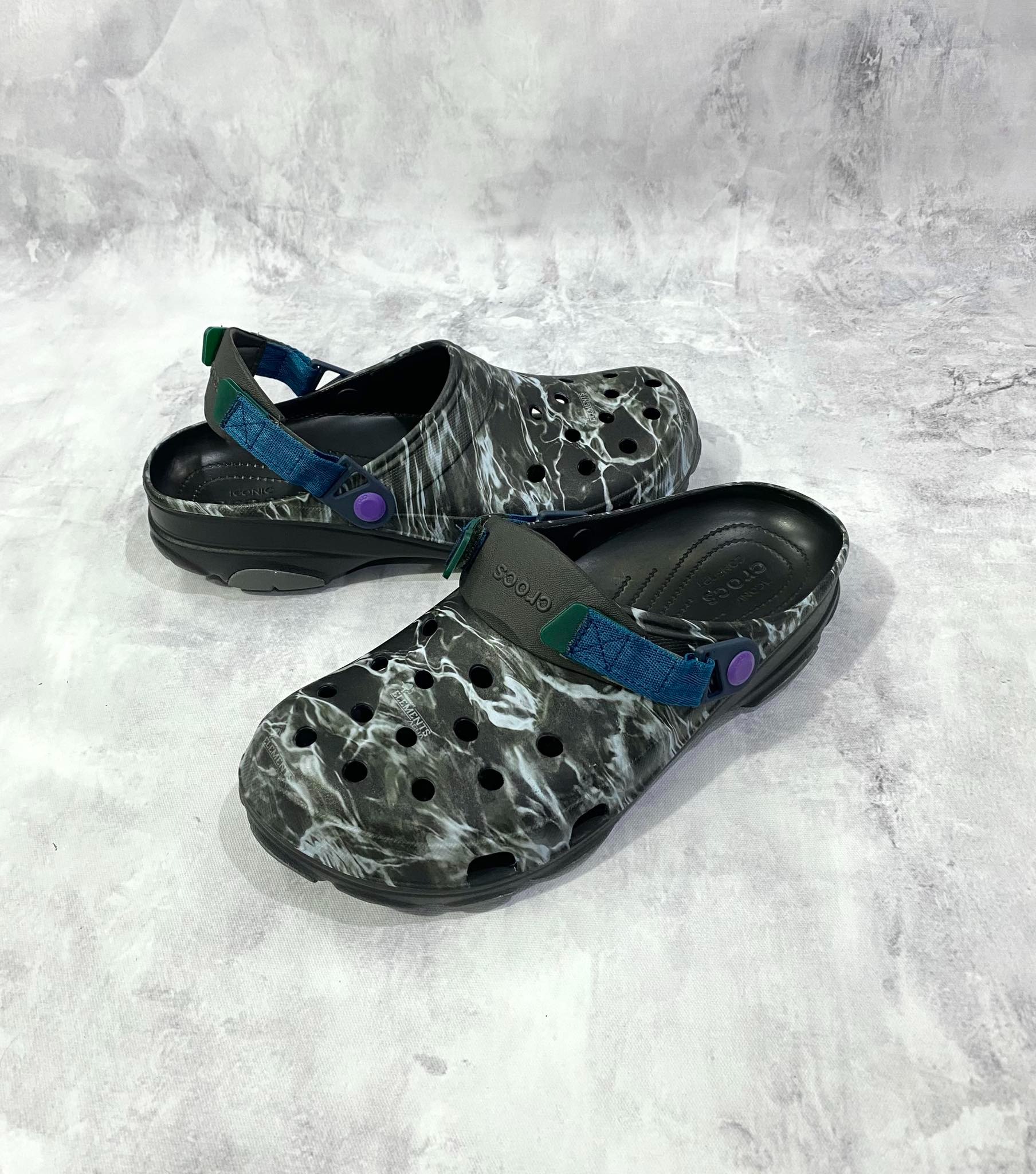 Dép Chính Hãng - Sục Crocs Camo Terra Clog Loang Quai Xanh Đen - SCR- 019