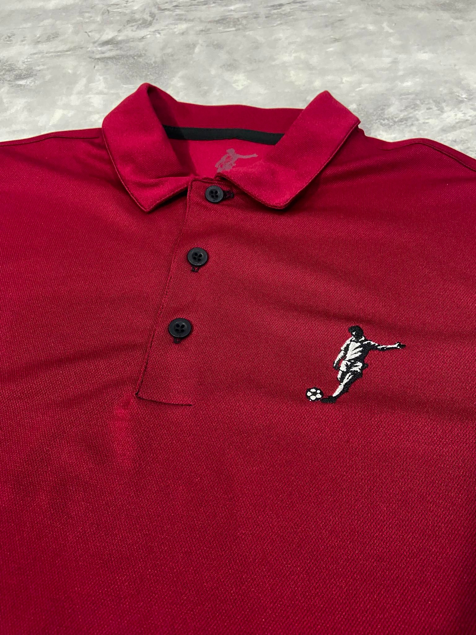 Áo Polo Chính Hãng - Nike Club Logo Football Đỏ Mận - PNF-007