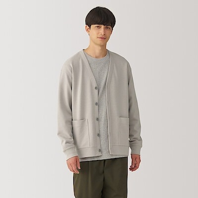 Áo Khoác Chính Hãng - Muji Áo Cardigan Dệt Kim Cổ Chữ V Milano 'Gray' - MJ-247