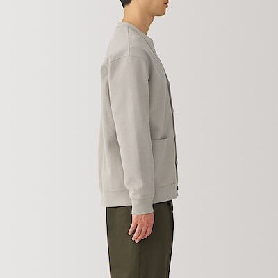 Áo Khoác Chính Hãng - Muji Áo Cardigan Dệt Kim Cổ Chữ V Milano 'Gray' - MJ-247