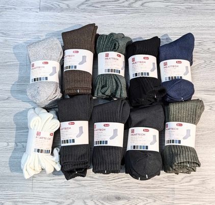 Phụ Kiện Chính Hãng - Tất Uniqlo Heattech Socks 'Xám' (3 đôi/pack ) - UNQ-01