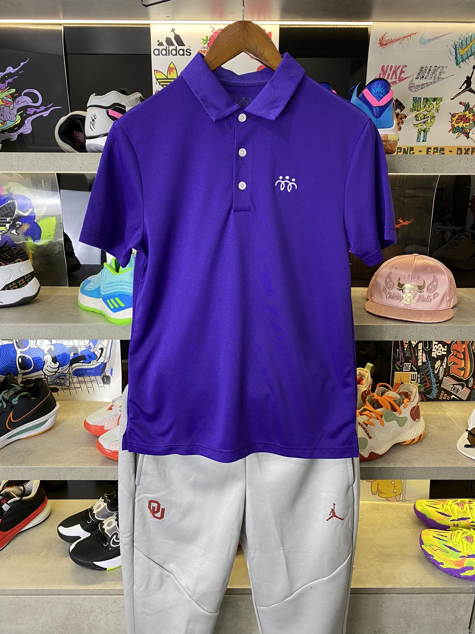 Áo Polo Chính Hãng - Nike Club Three People Màu Tím - PNF-025