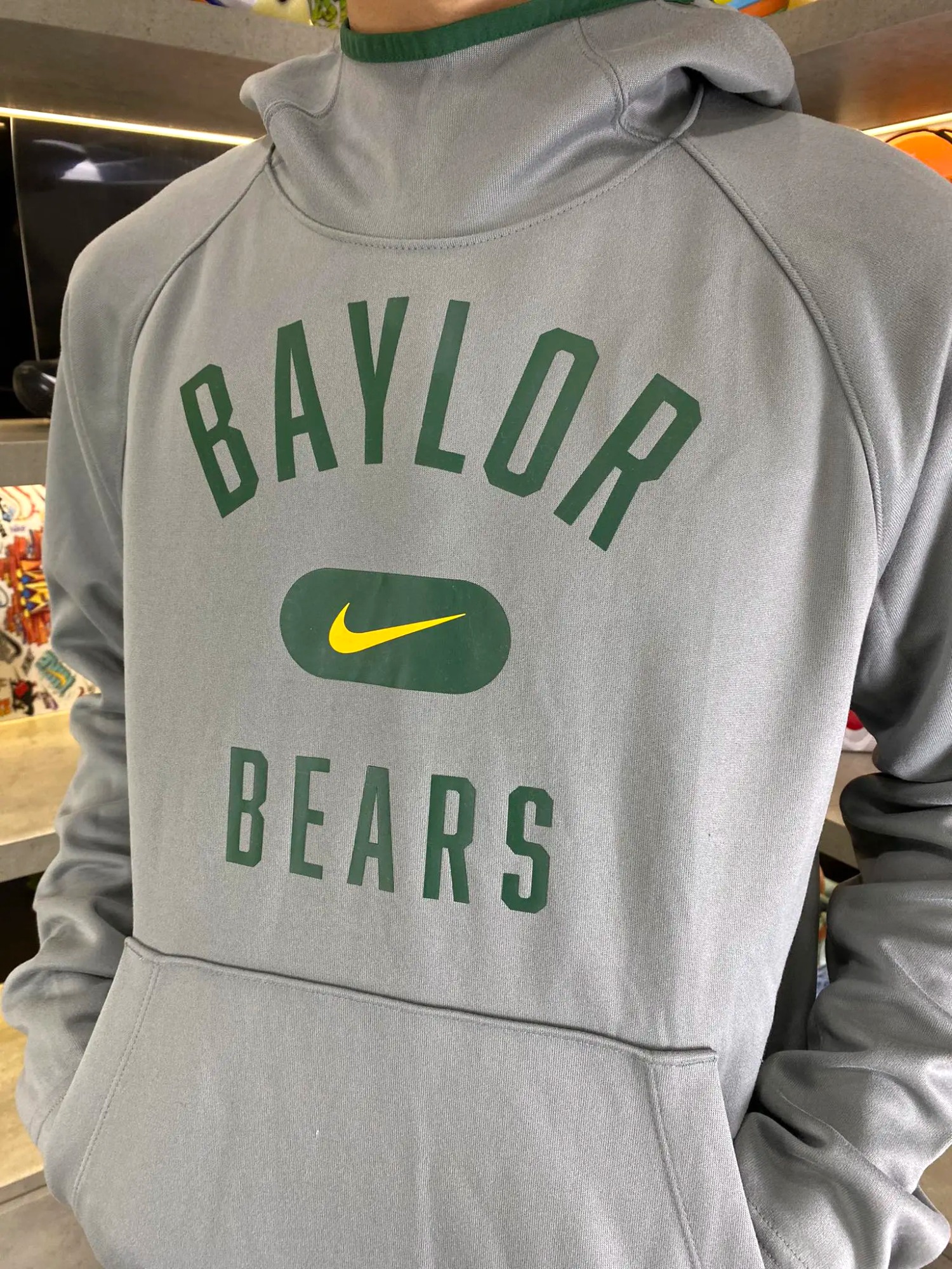 Áo Hoodie Chính Hãng - Nike Men's Text Baylor Bears Mũ Viền Xanh 