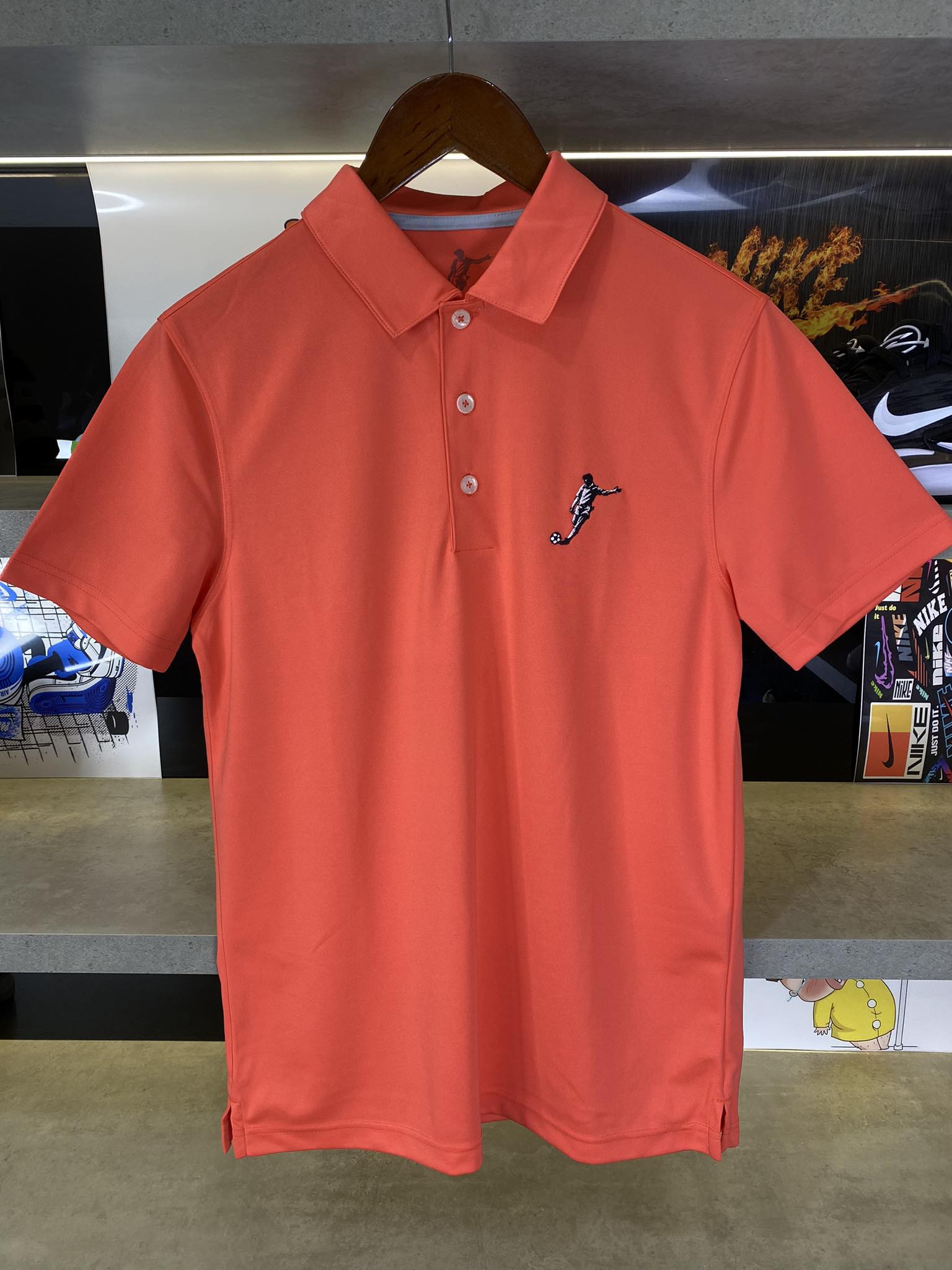 Áo Polo Chính Hãng - Nike Club Logo Football Cam Cháy - PNF-020