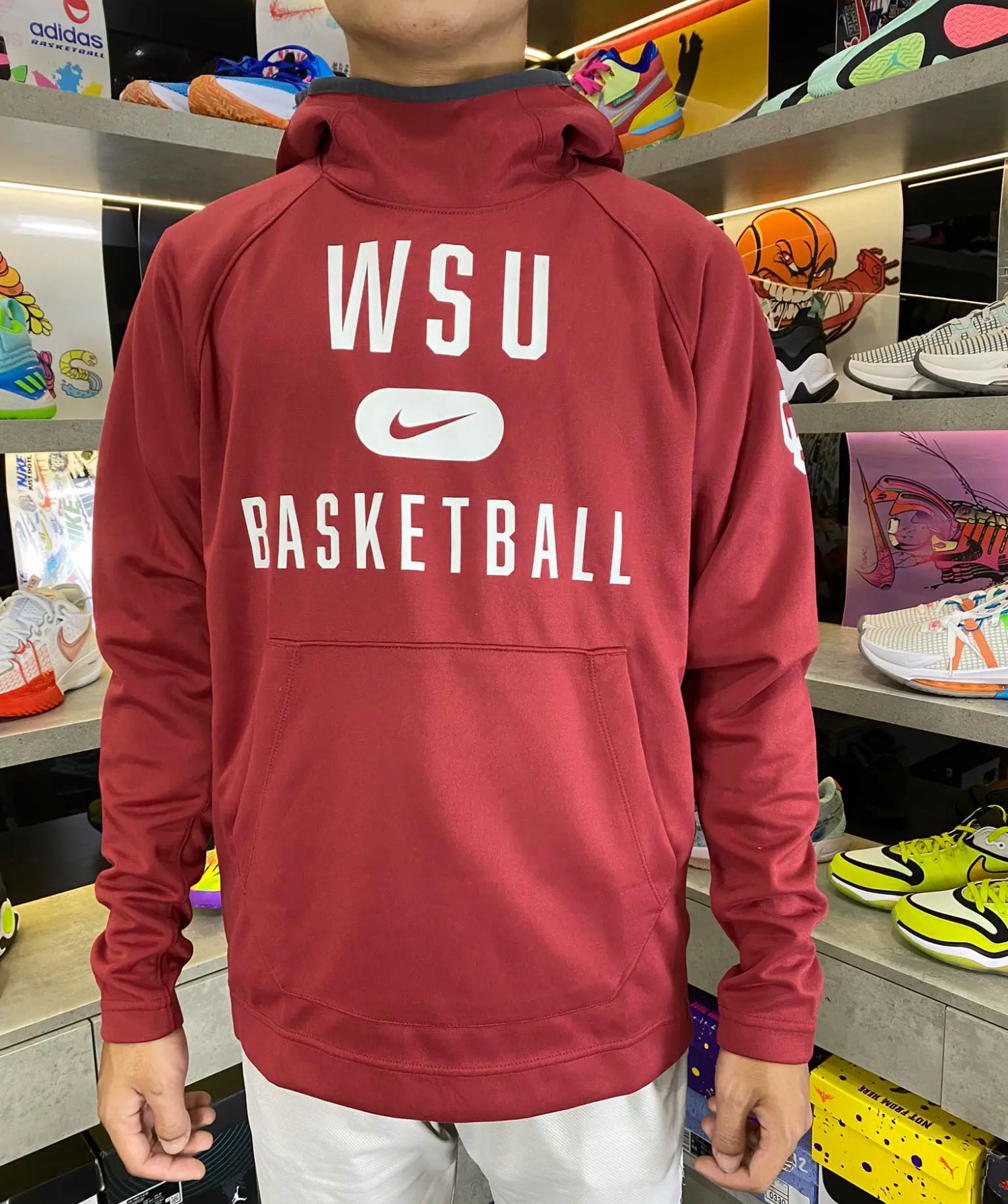 Áo Hoodie Chính Hãng - Nike Men's WSU Basketball 'Red' - AHD-613