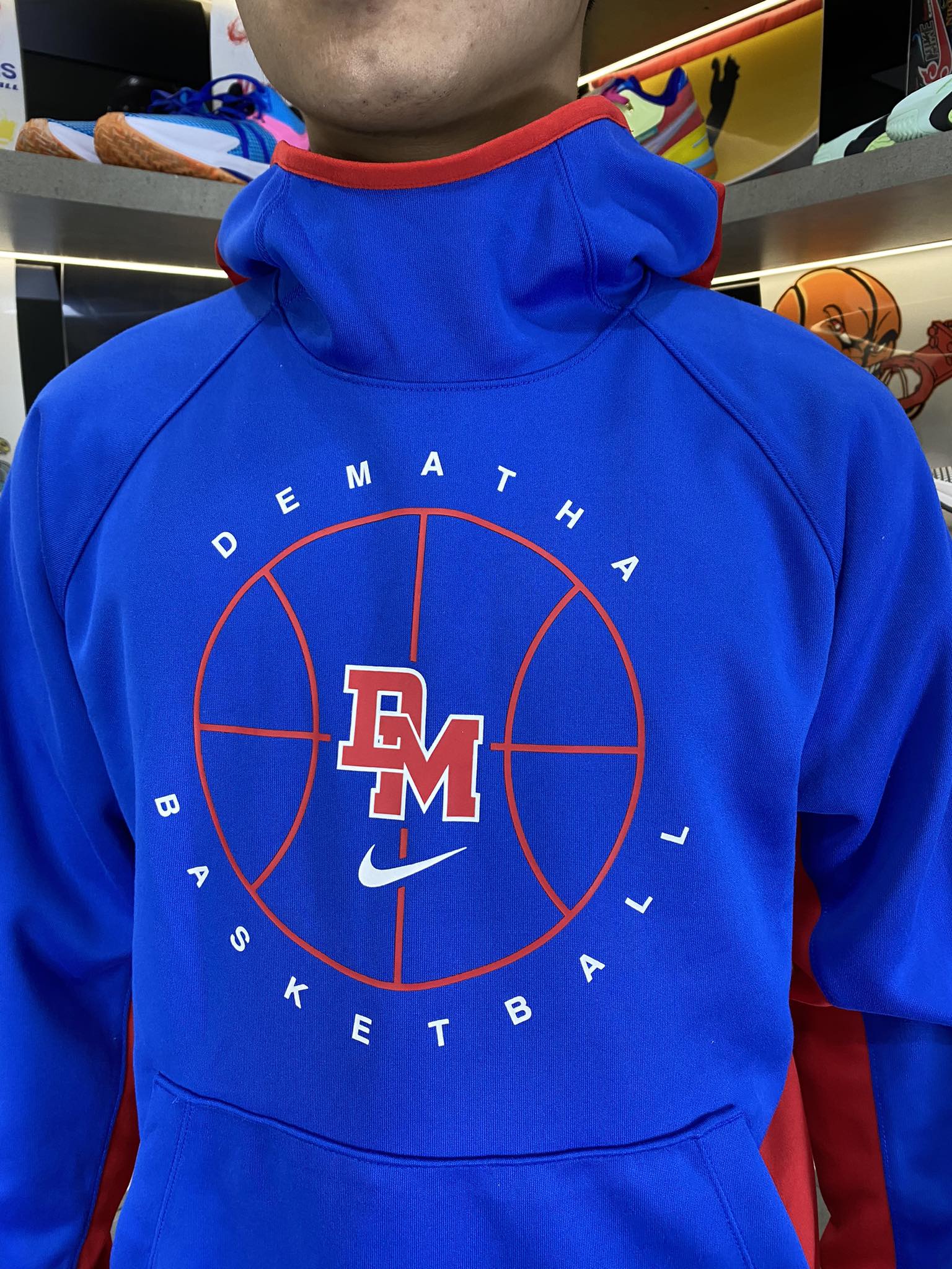 Áo Hoodie Chính Hãng - Nike No Text Logo Basketball EM Kẻ Đỏ 