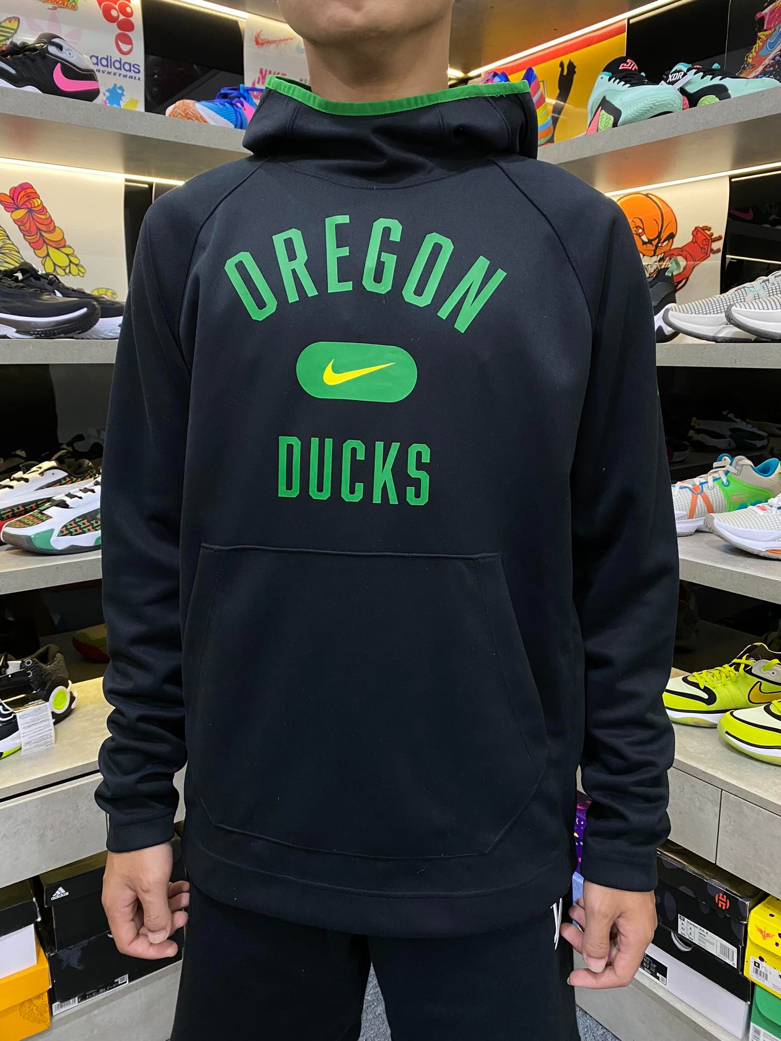 Áo Hoodie Chính Hãng - Nike Men’s Heathered Oregon Ducks Logo Basketball Spotlight 