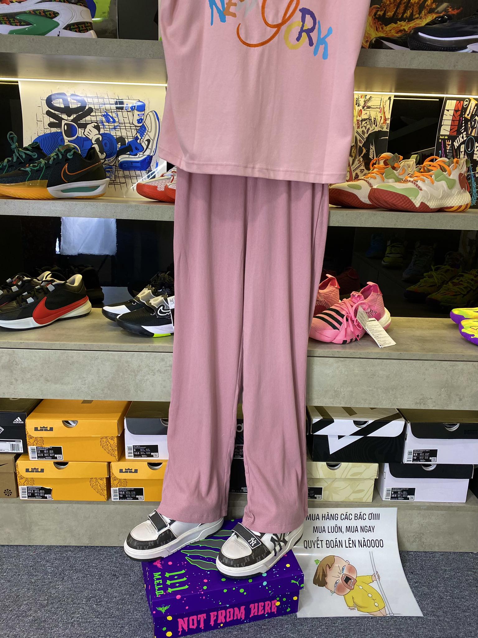 QUẦN DÀI CHÍNH HÃNG - Quần GAP Thun Nhung Tăm Women Pink - GAP1966