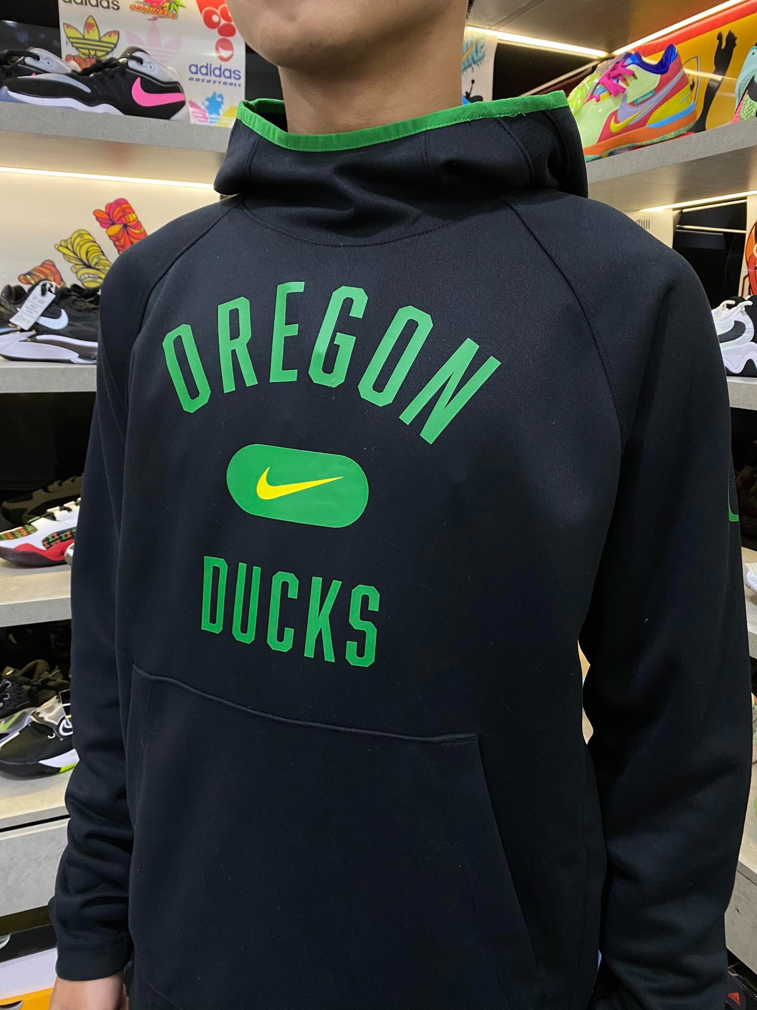 Áo Hoodie Chính Hãng - Nike Men’s Heathered Oregon Ducks Logo Basketball Spotlight 