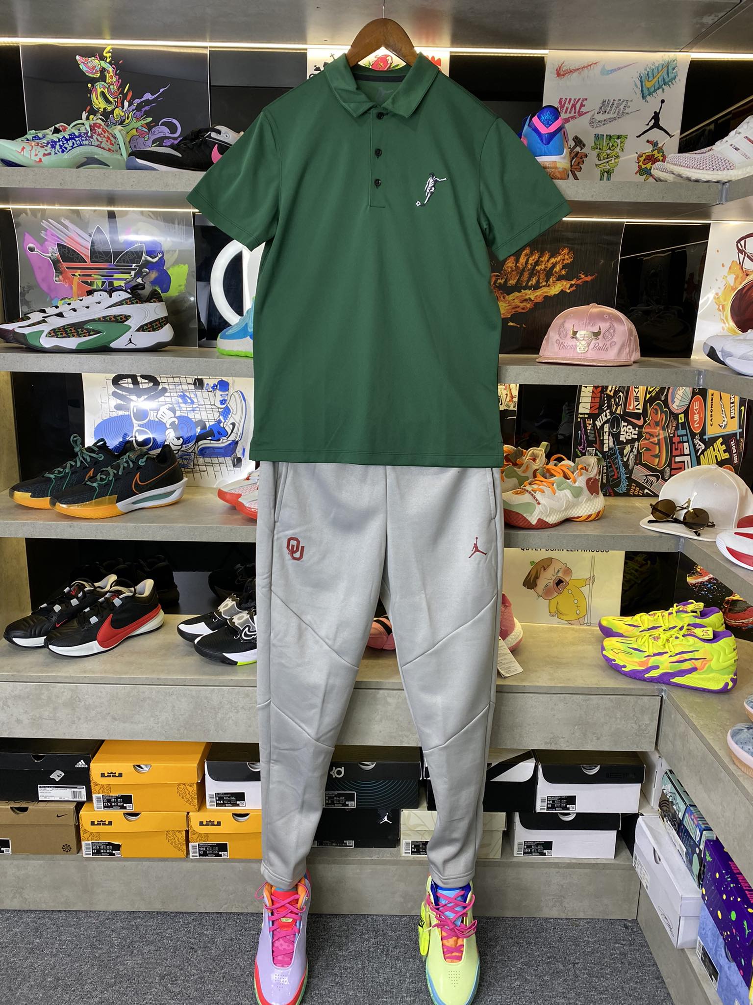 Áo Polo Chính Hãng - Nike Club Logo Football Màu Xanh Lá - PNF-023
