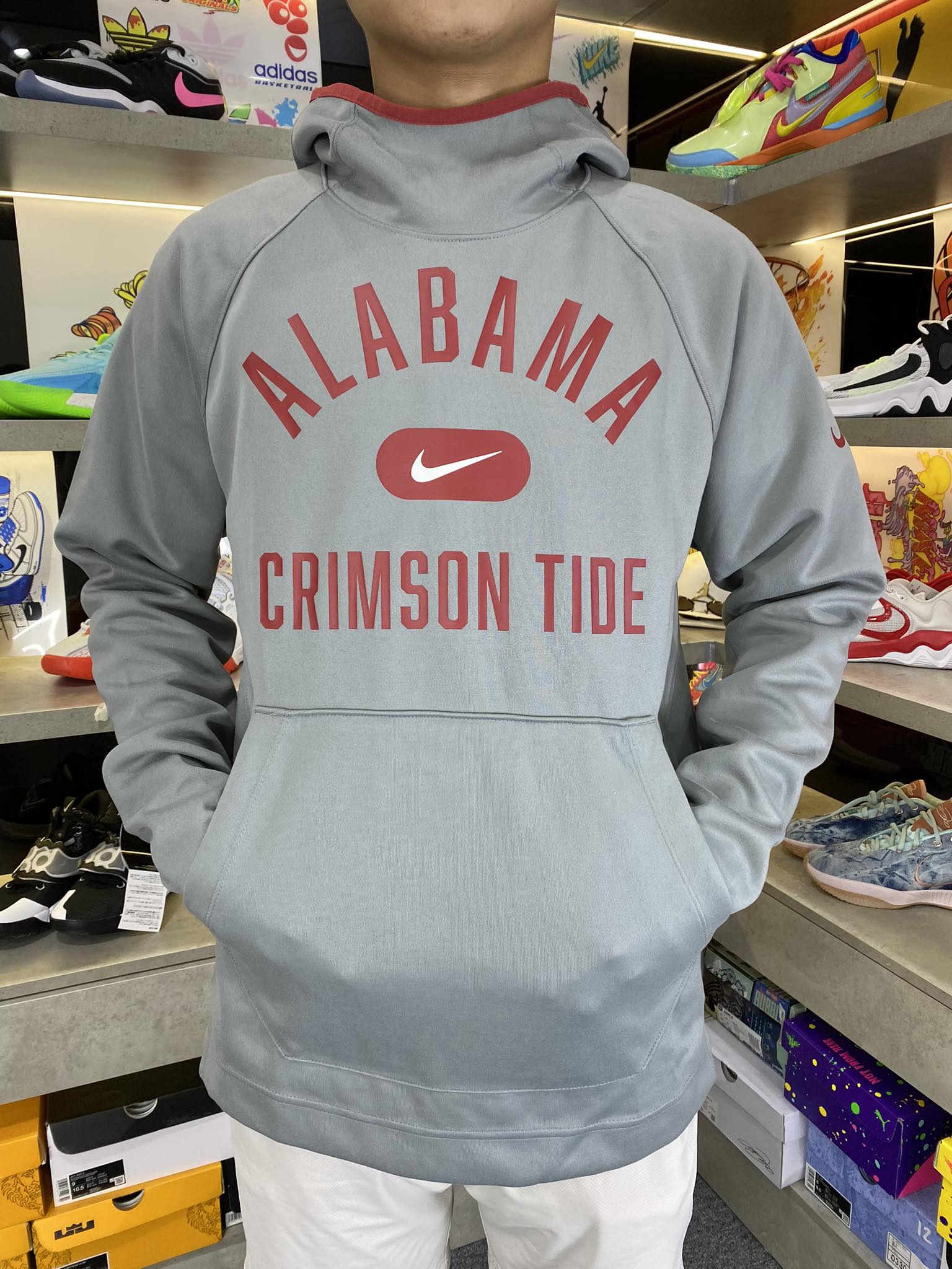 Áo Hoodie Chính Hãng - Nike Alabama Crimson Tide Basketball Men ''Grey'' - HD0010
