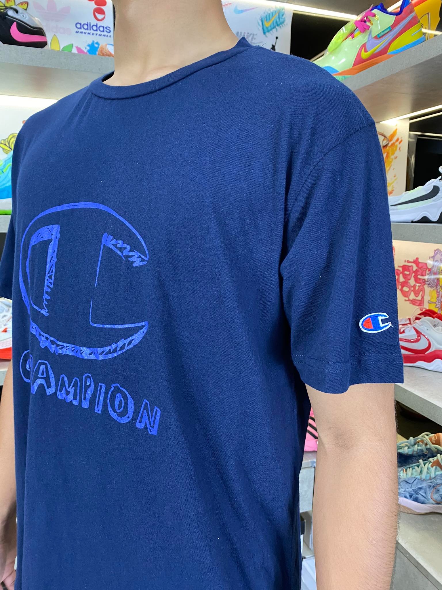 Áo Tshirts Chính Hãng - Áo Thun Champion Big Logo 'Navy' - ACS-01