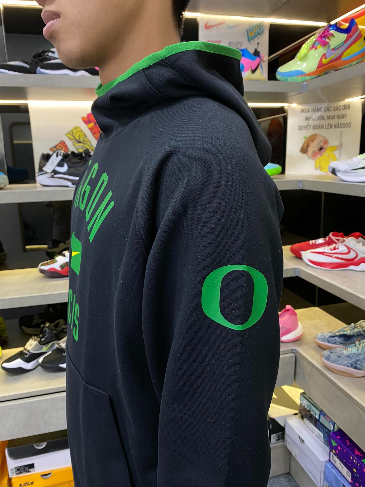 Áo Hoodie Chính Hãng - Nike Men’s Heathered Oregon Ducks Logo Basketball Spotlight 