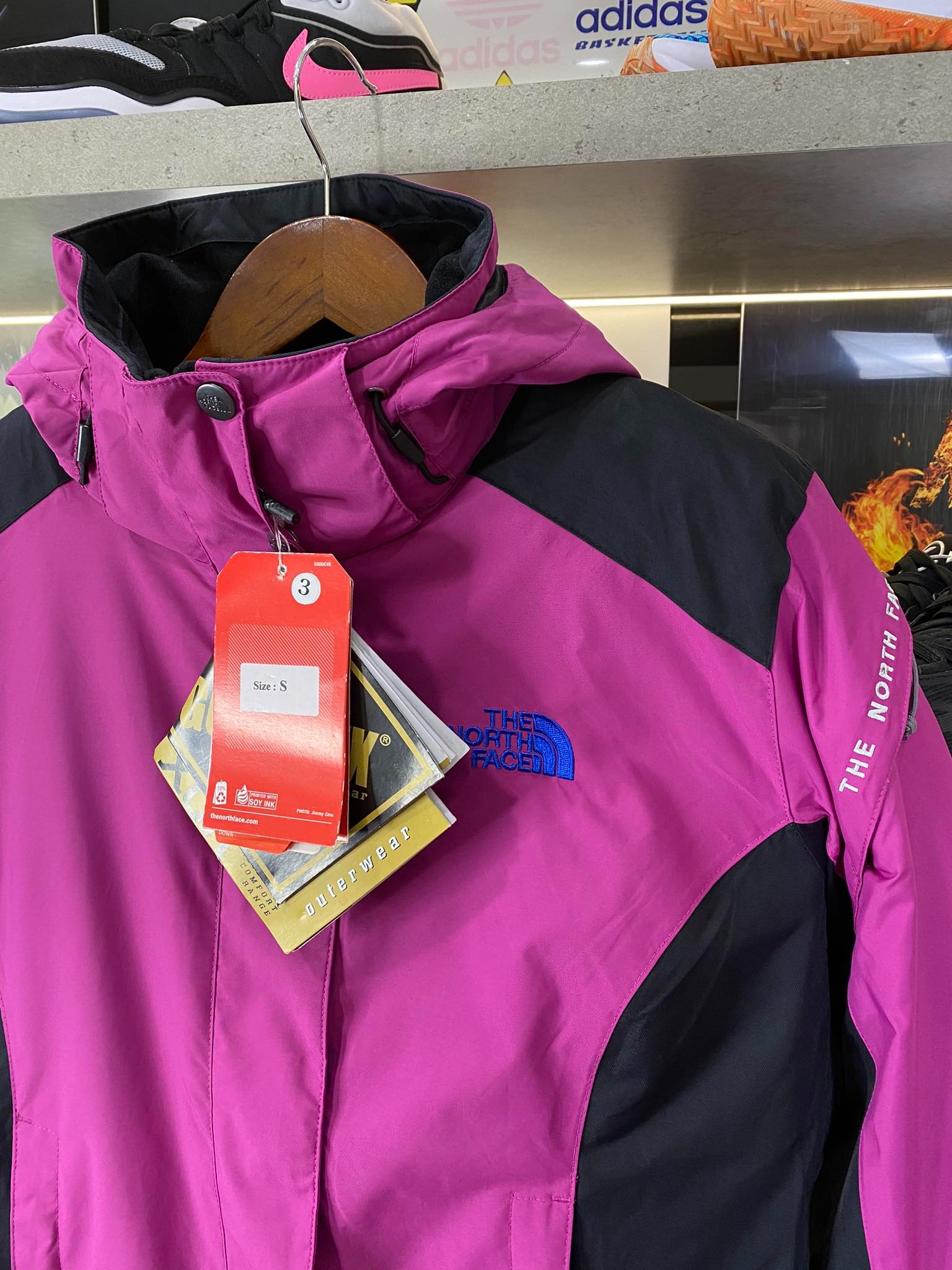 Áo Khoác Chính Hãng - The North Face Gore - Tex Tím Logo Xanh - AKTNF-06