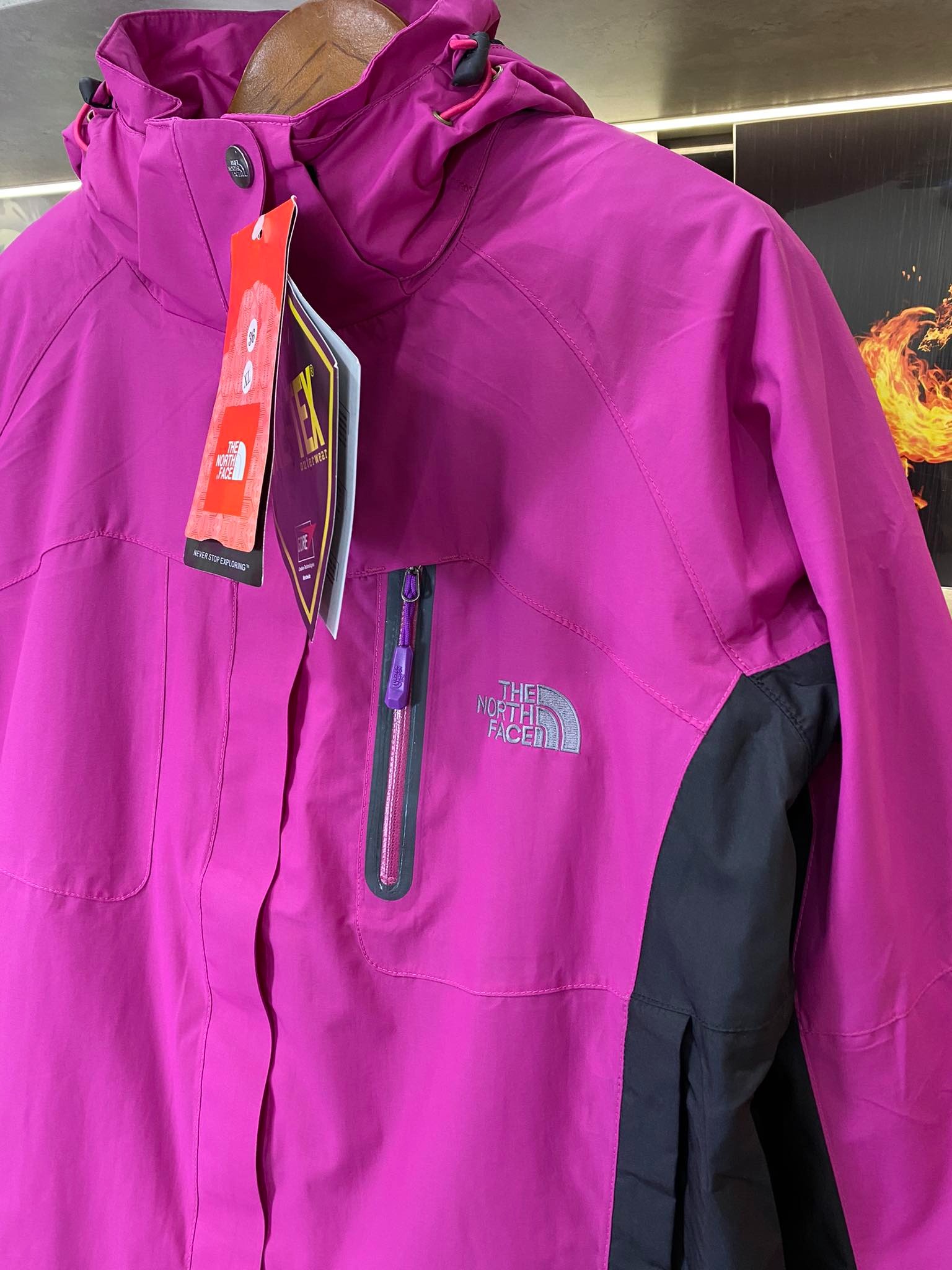 Áo Khoác Chính Hãng - The North Face Gore - Tex Tím Logo Xám - AKTNF-03
