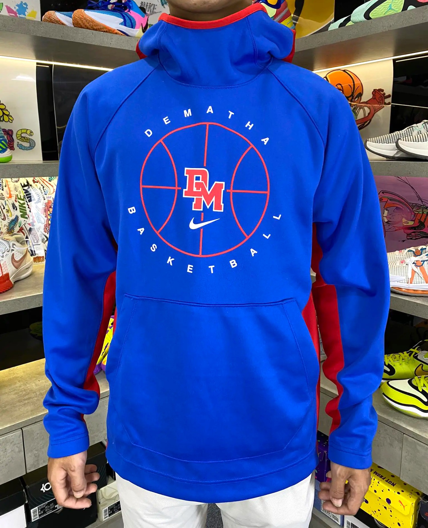 Áo Hoodie Chính Hãng - Nike No Text Logo Basketball EM Kẻ Đỏ 