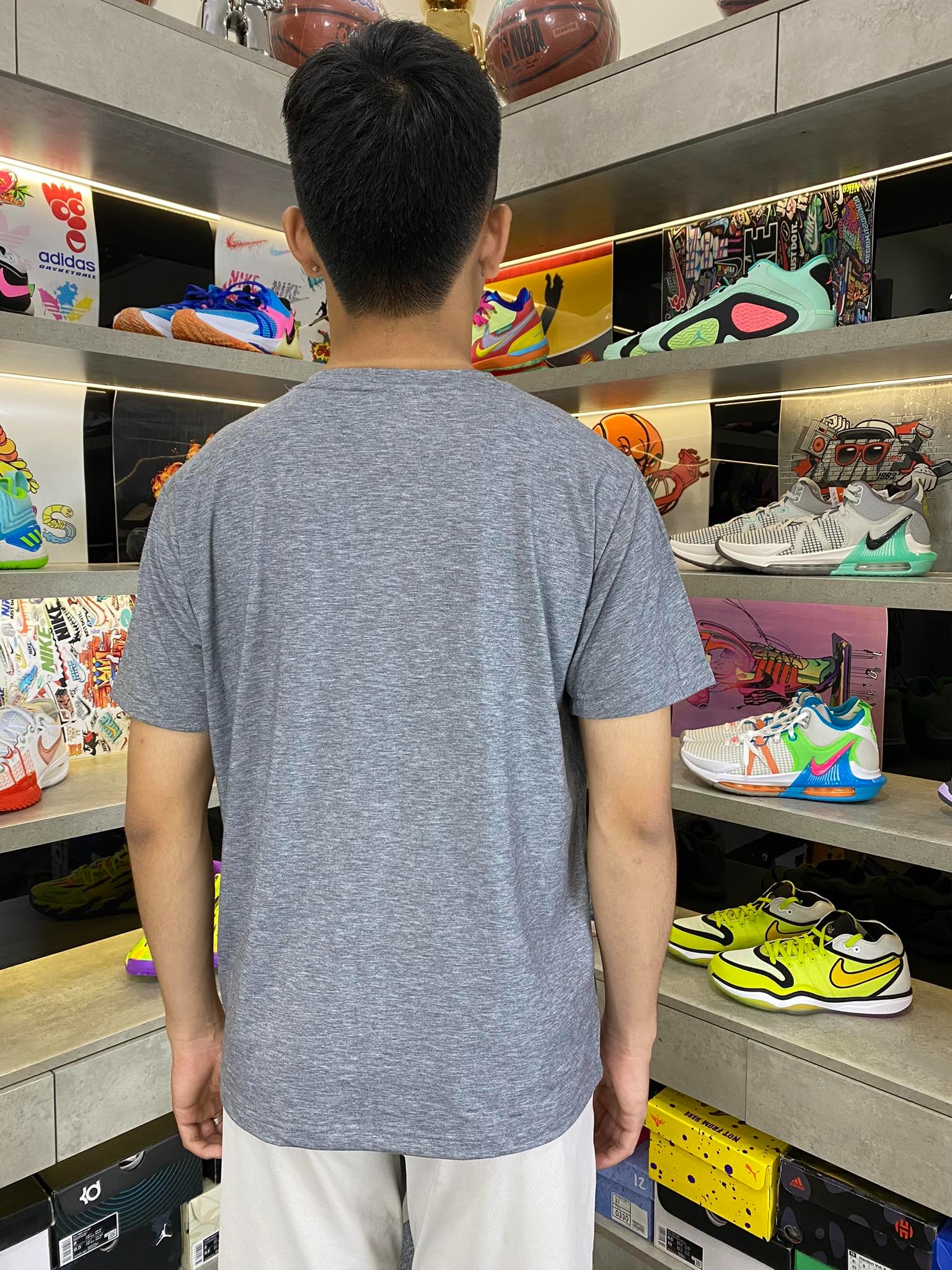 Áo Tshirts Chính Hãng - Áo Thun Champion Big Logo 'Grey' - ACS-02