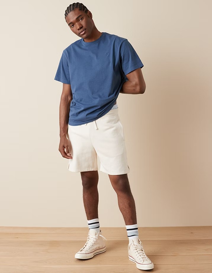 Áo Tshirts Chính Hãng - American Eagle Super Soft Standard Fit 'Blue' - S/3583-SUM24-Blue