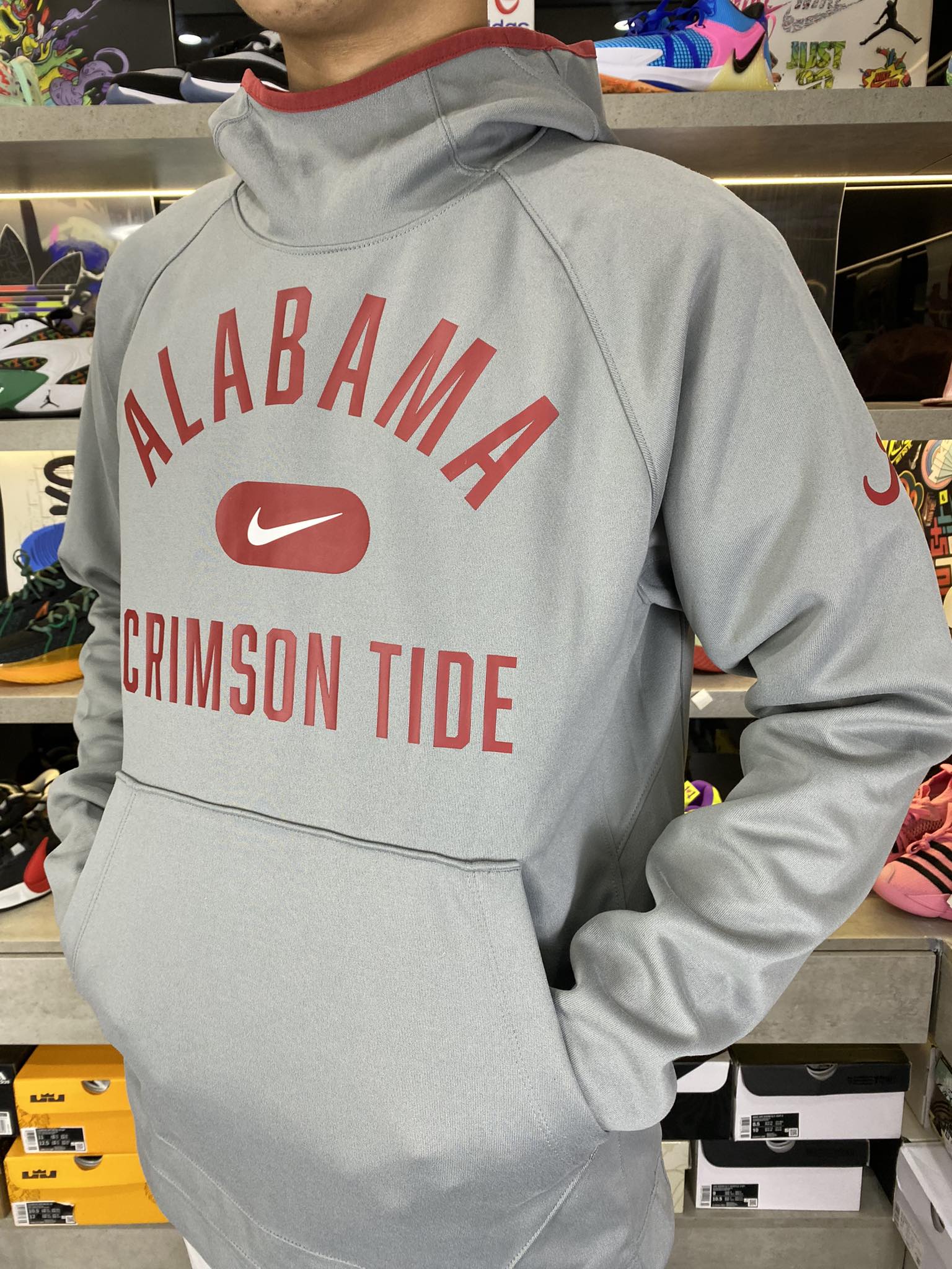 Áo Hoodie Chính Hãng - Nike Alabama Crimson Tide Basketball Men ''Grey'' - HD0010