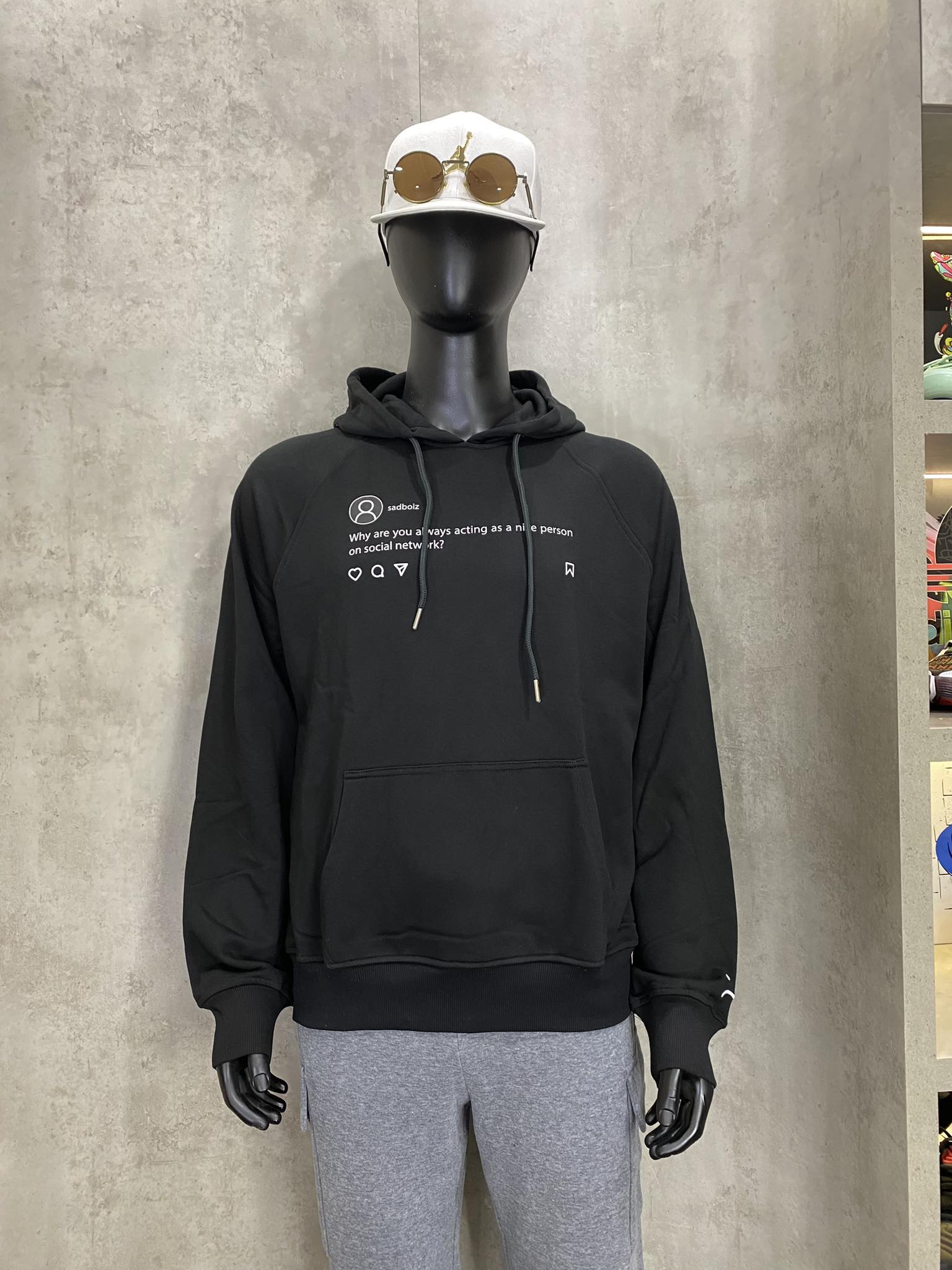 Áo Hoodie Chính Hãng -  Áo Hoodie Sadboizaintcry Sadtagram 'Black' - AHSS-001