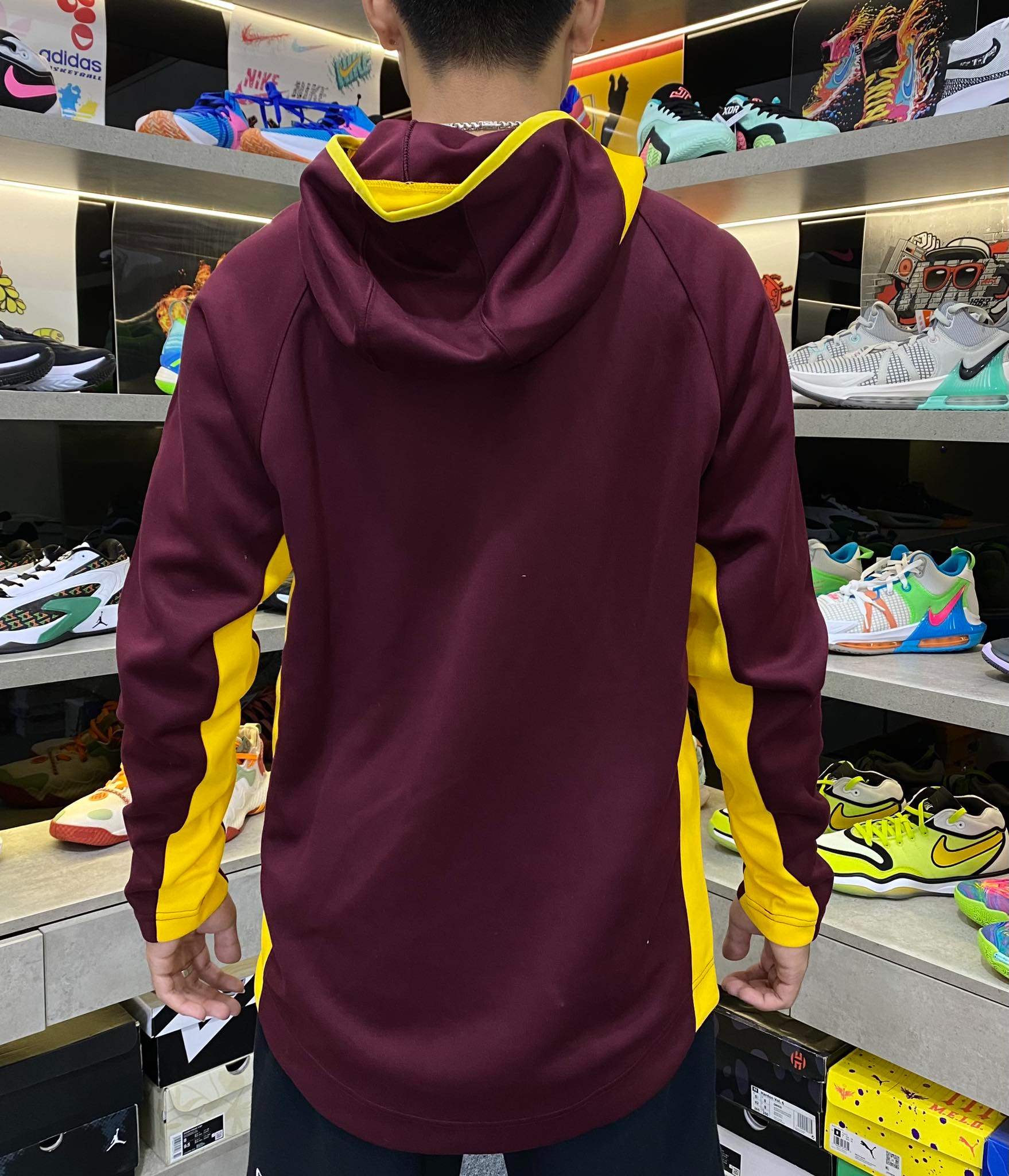 Áo Hoodie Chính Hãng - Nike Mountvernon Basketball NBA Đỏ Mận - HMUB-052
