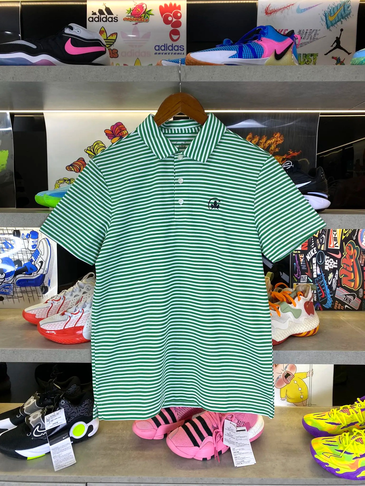 Áo Polo Chính Hãng - Nike Club Moon Star Three Kẻ Xanh - PMS02