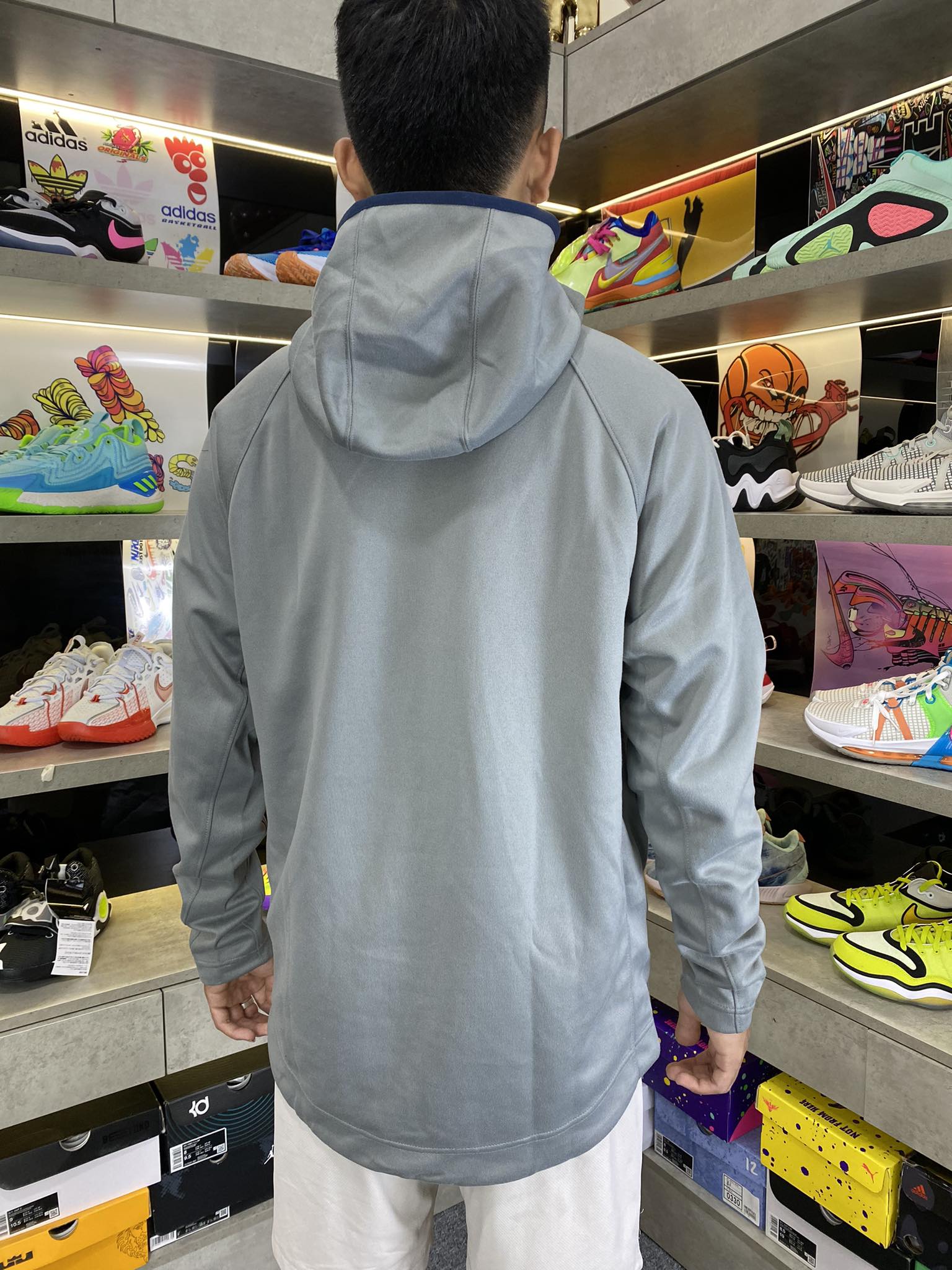 Áo Hoodie Chính Hãng - Jordan Brand Michigan Wolverines Gray Basketball Grey- AHD-023