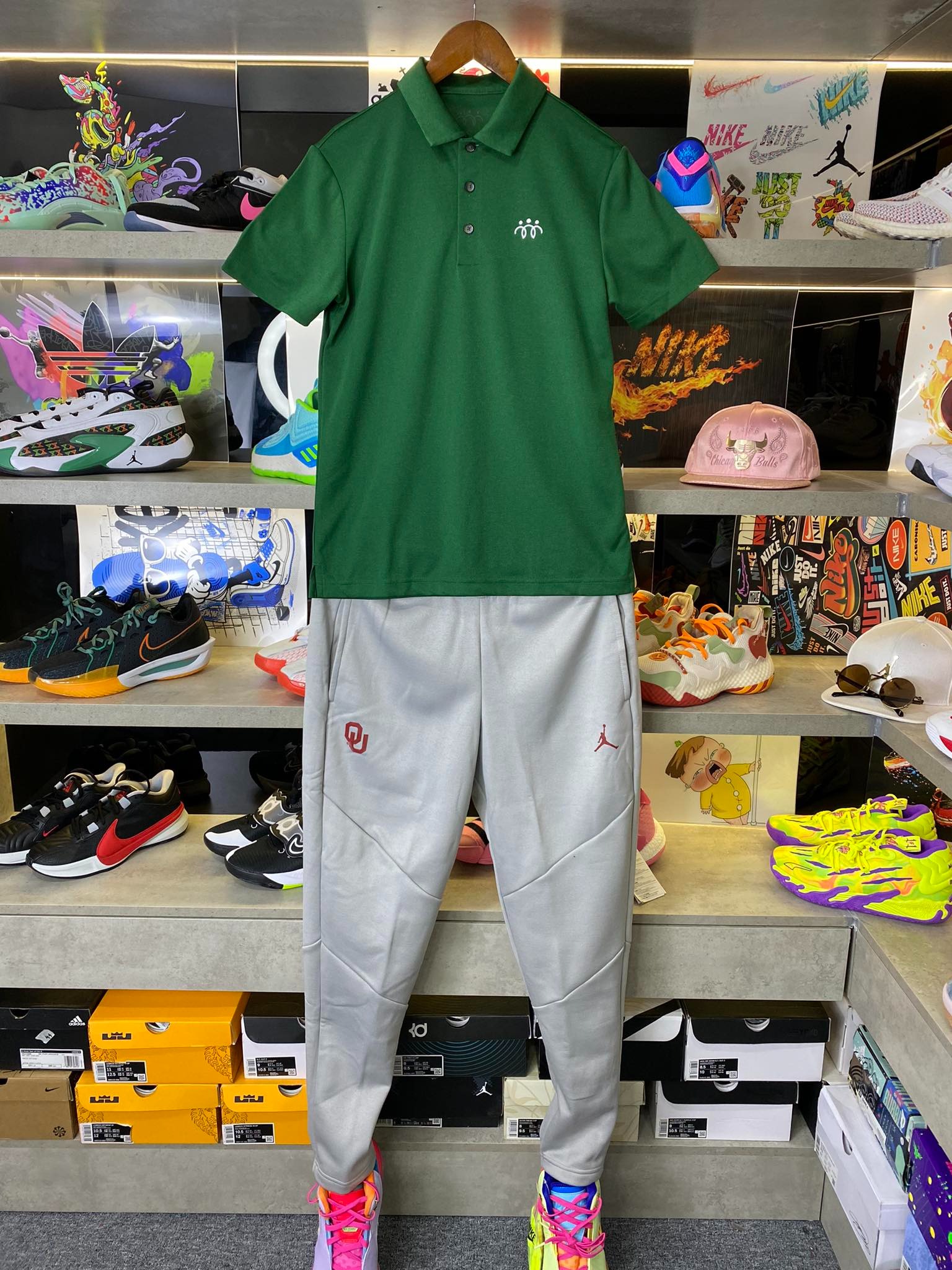 Áo Polo Chính Hãng - Áo Nike Basic Three People Green  - NI011