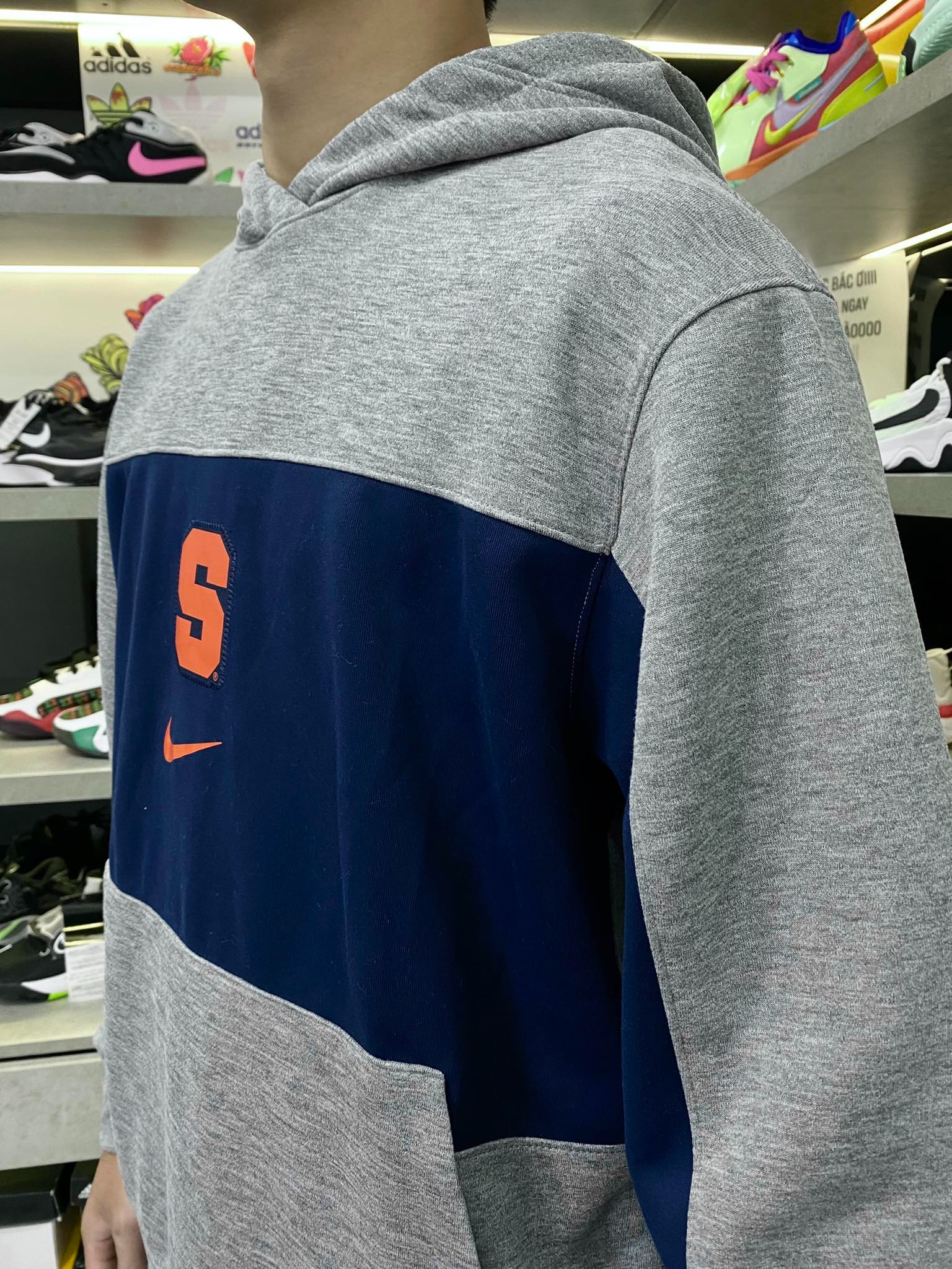 Áo Hoodie Chính Hãng - Nike Syracuse Orange Logo Basketball S 'Gray/Orange' - AHD-091
