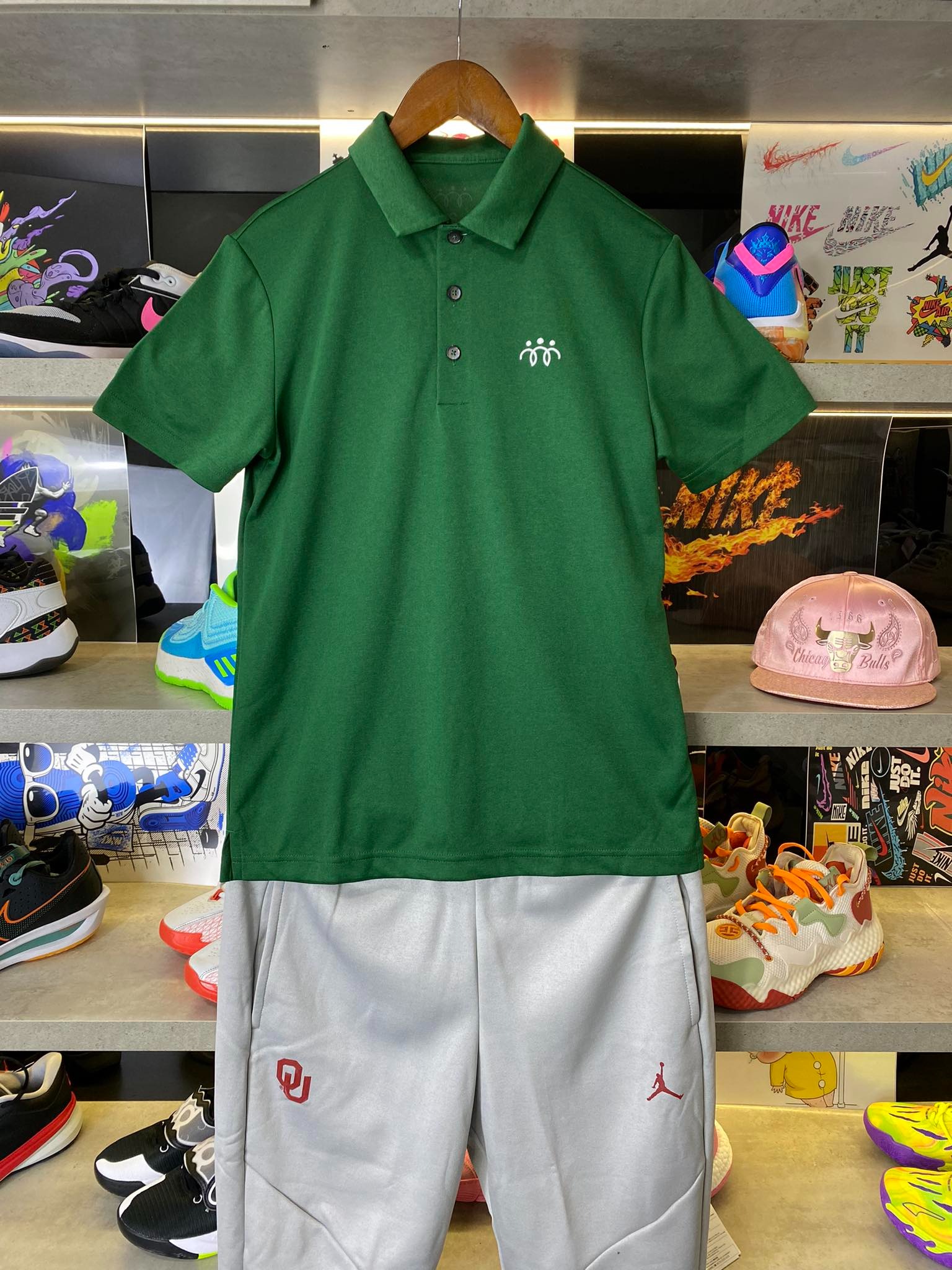 Áo Polo Chính Hãng - Áo Nike Basic Three People Green  - NI011