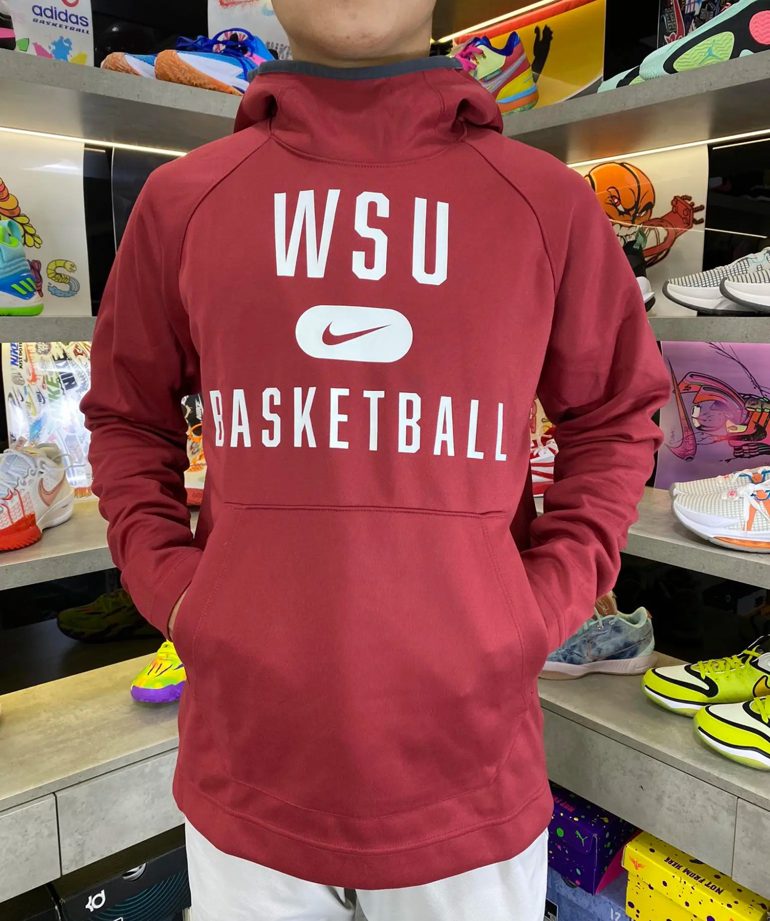 Áo Hoodie Chính Hãng - Nike Men's WSU Basketball 'Red' - AHD-613