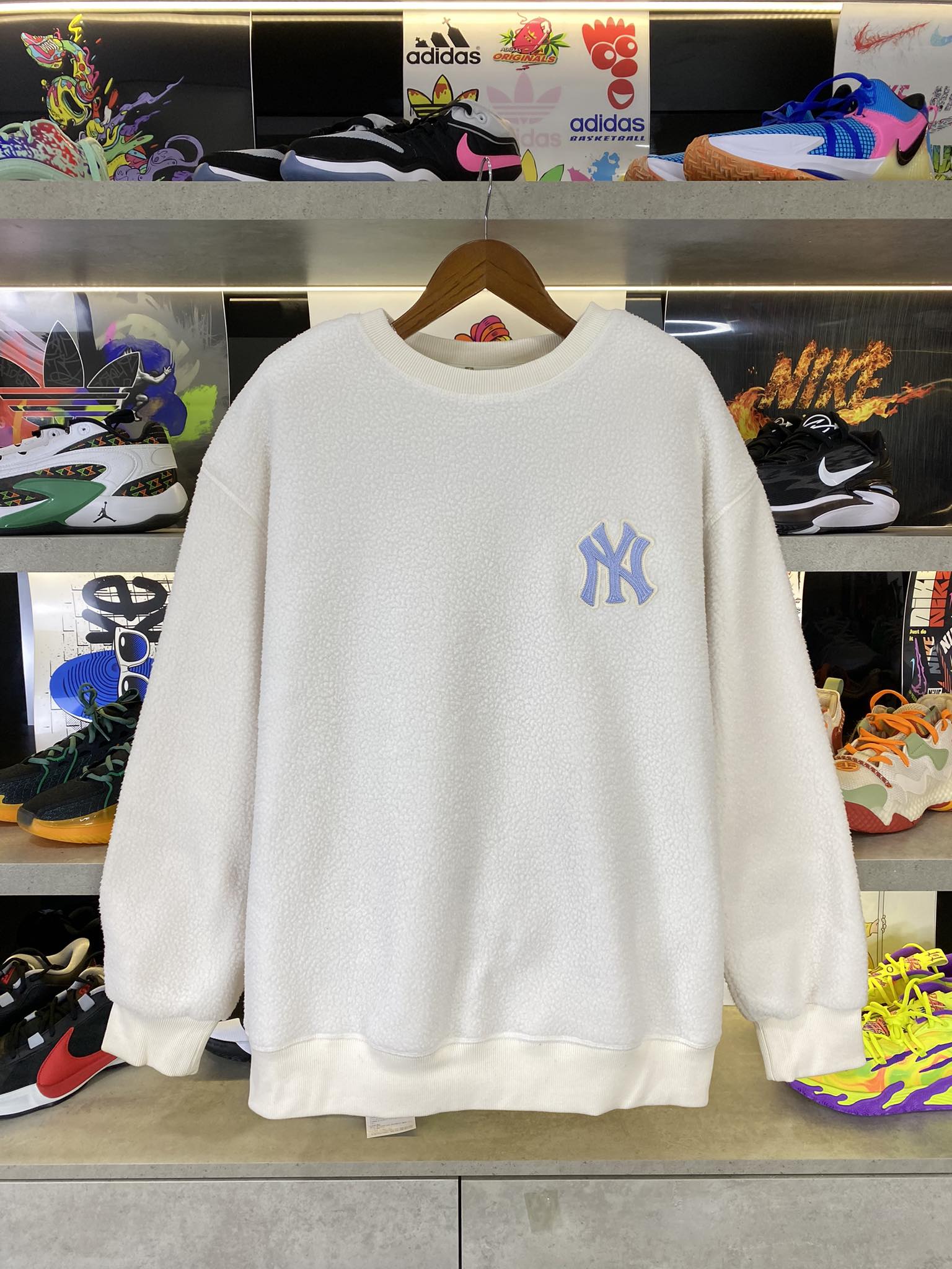 Áo Sweater Chính Hãng - MLB Unisex Street Style Logo Blue - 3AMTM0131