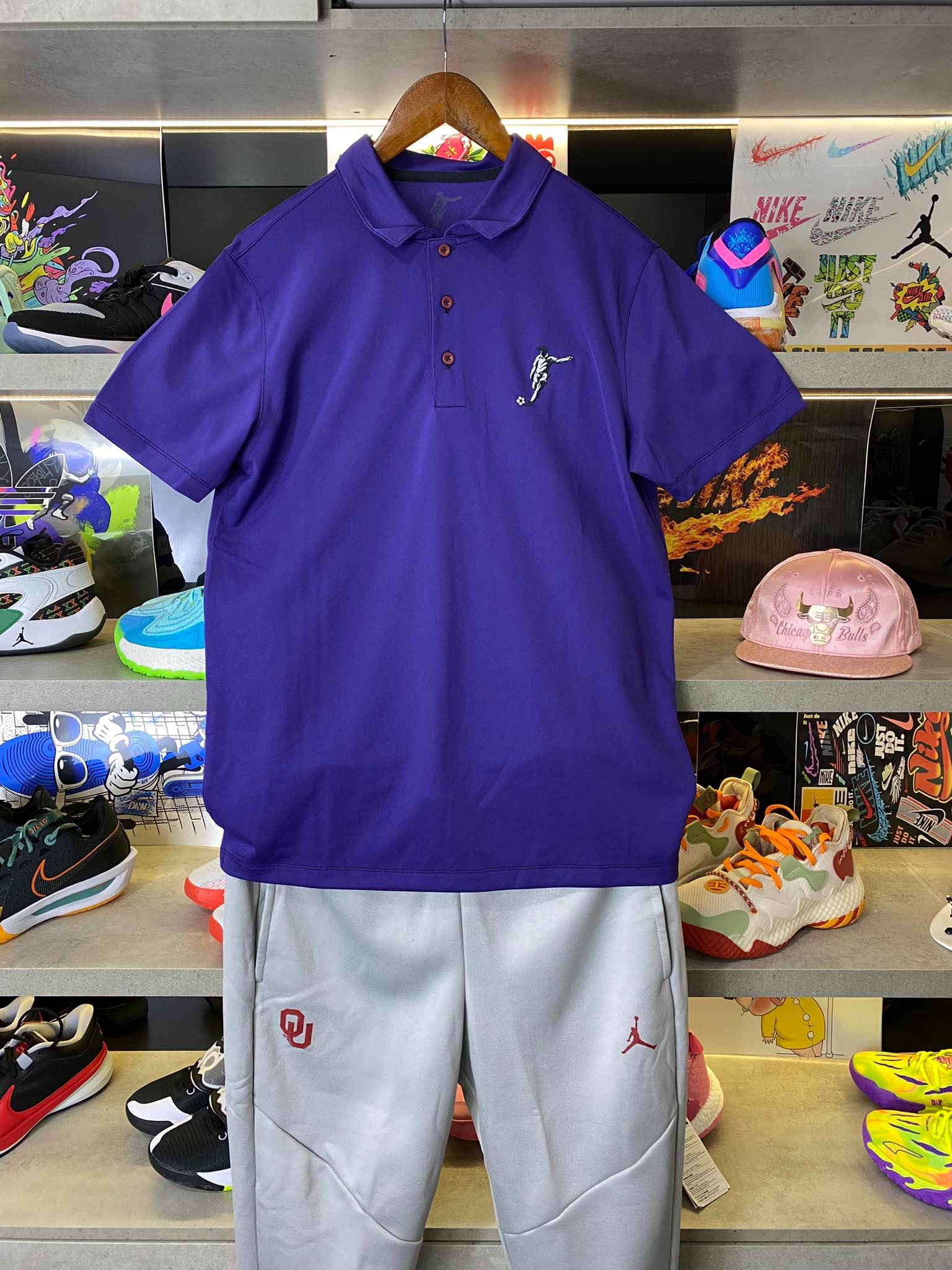 Áo Polo Chính Hãng - Nike Club Logo Football Màu Tím - CLF-016