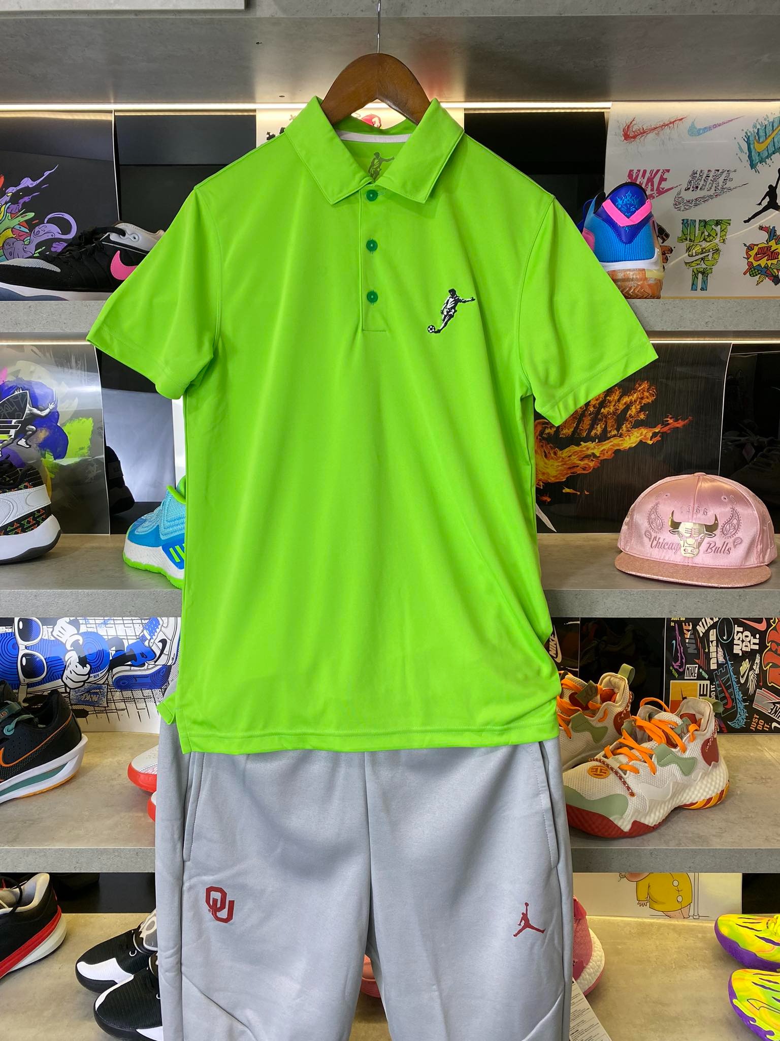 Áo Polo Chính Hãng - Nike Club Logo Football Màu Xanh Cốm - CLF-014