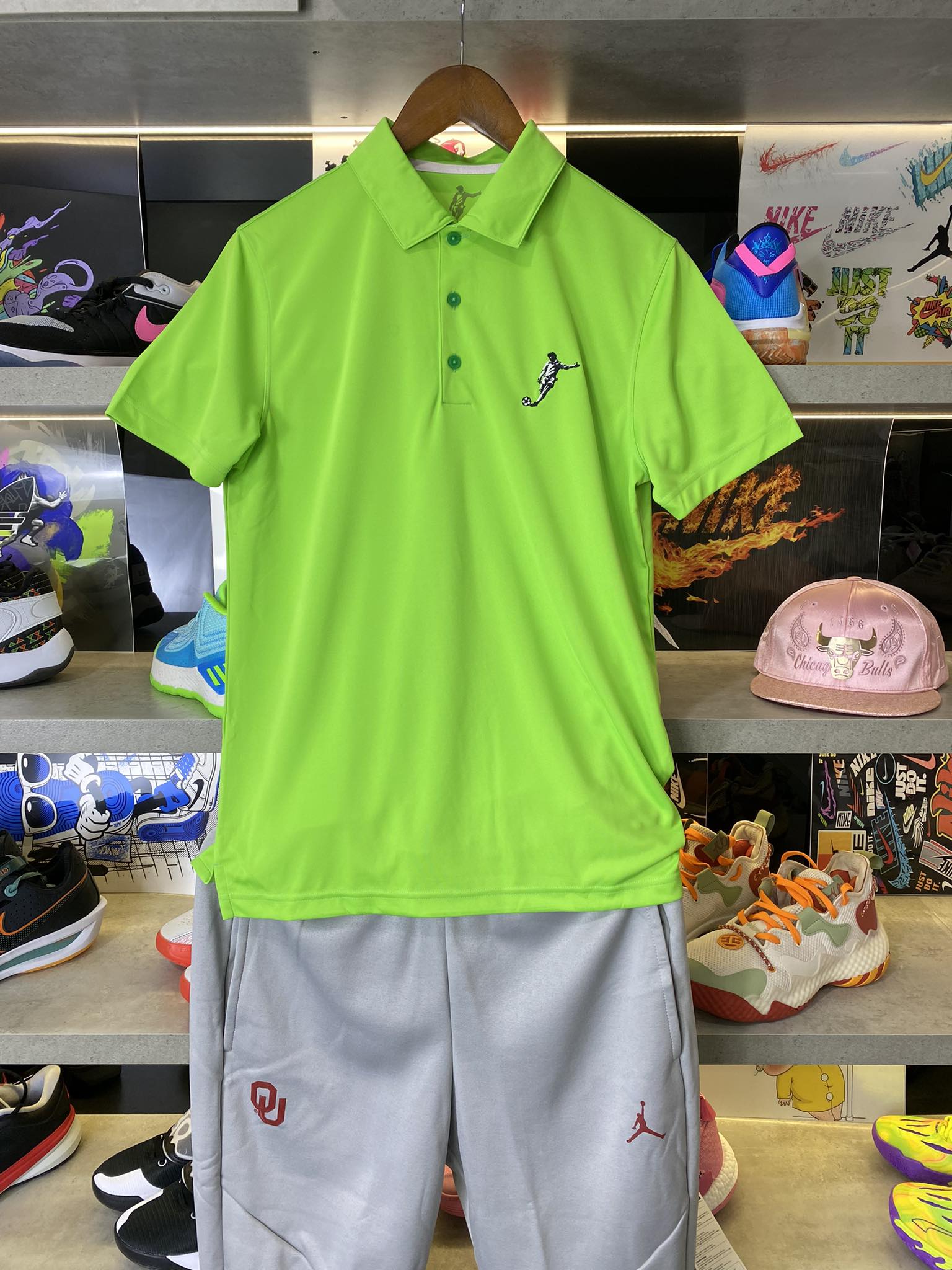 Áo Polo Chính Hãng - Nike Club Logo Football Xanh Lá Nhạt - PNF-011