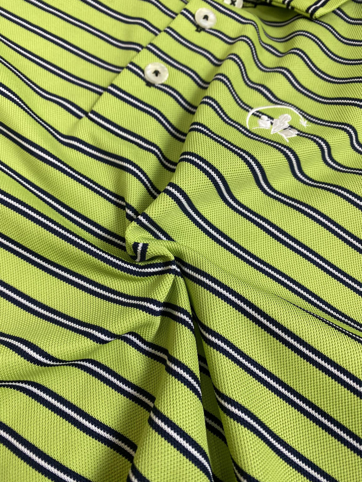 Áo Polo Chính Hãng - Nike Club Moon Star Kẻ Xanh Cốm  - CMS-03