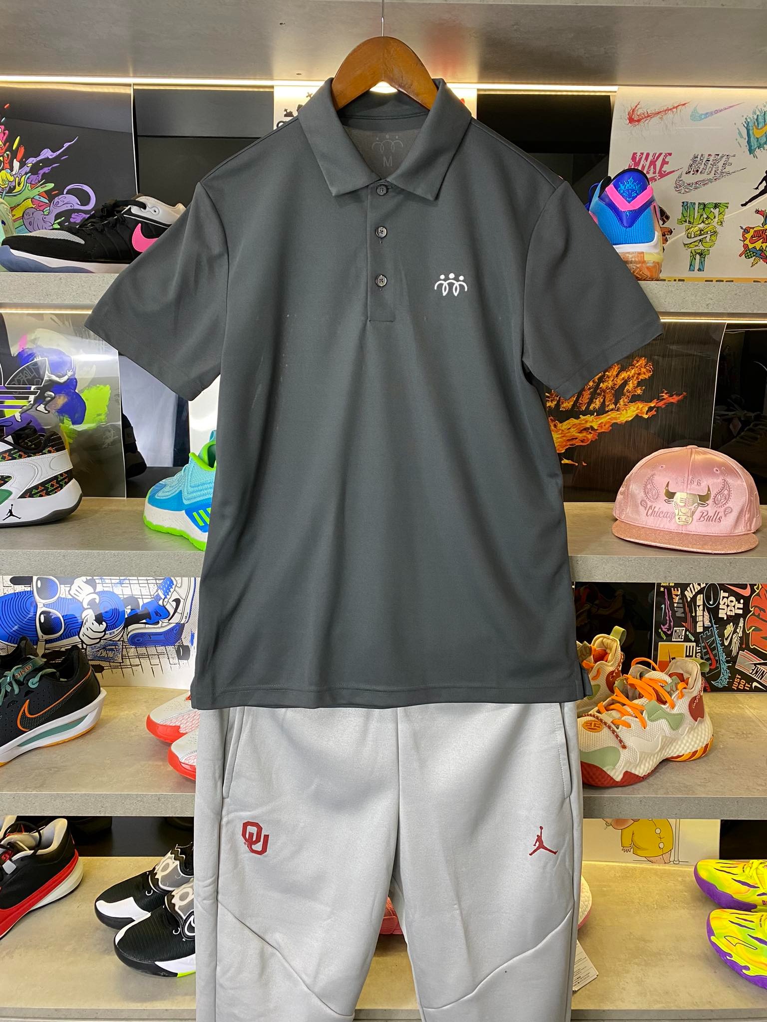 Áo Polo Chính Hãng - Áo Nike Basic Three People Grey  - NI012